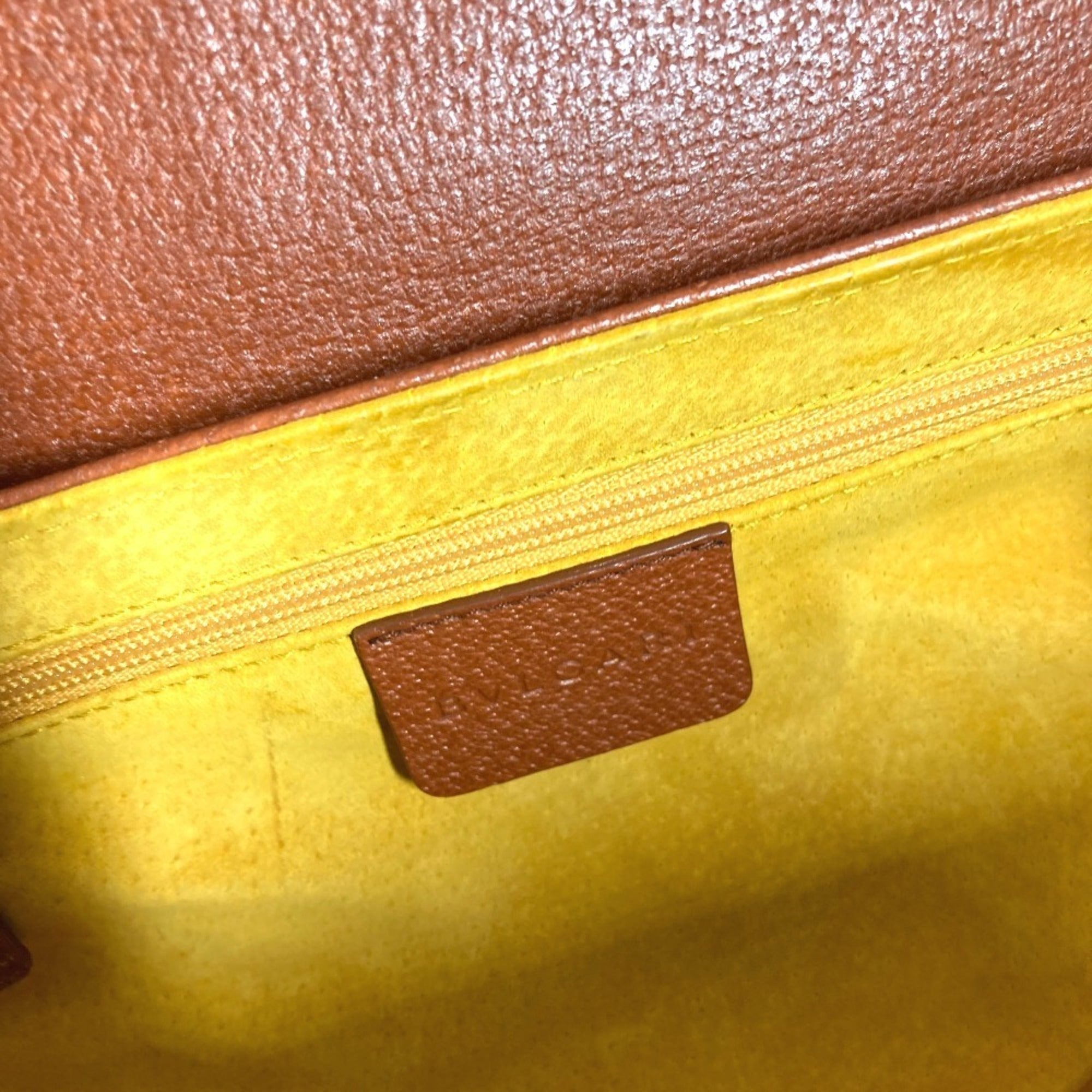 Bvlgari Brown Leather Handbag Shoulder Bag (Pre-Owned)