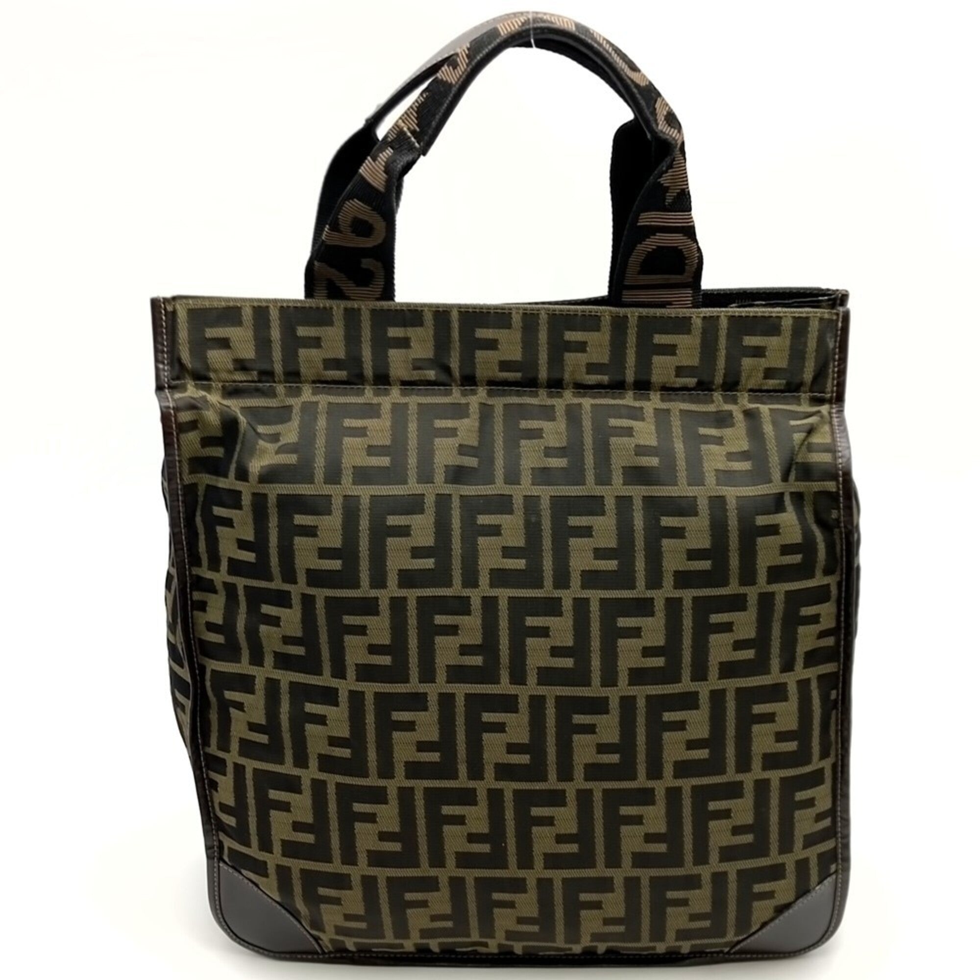 Fendi Brown Zucca Handbag Tote Bag (Pre-Owned)