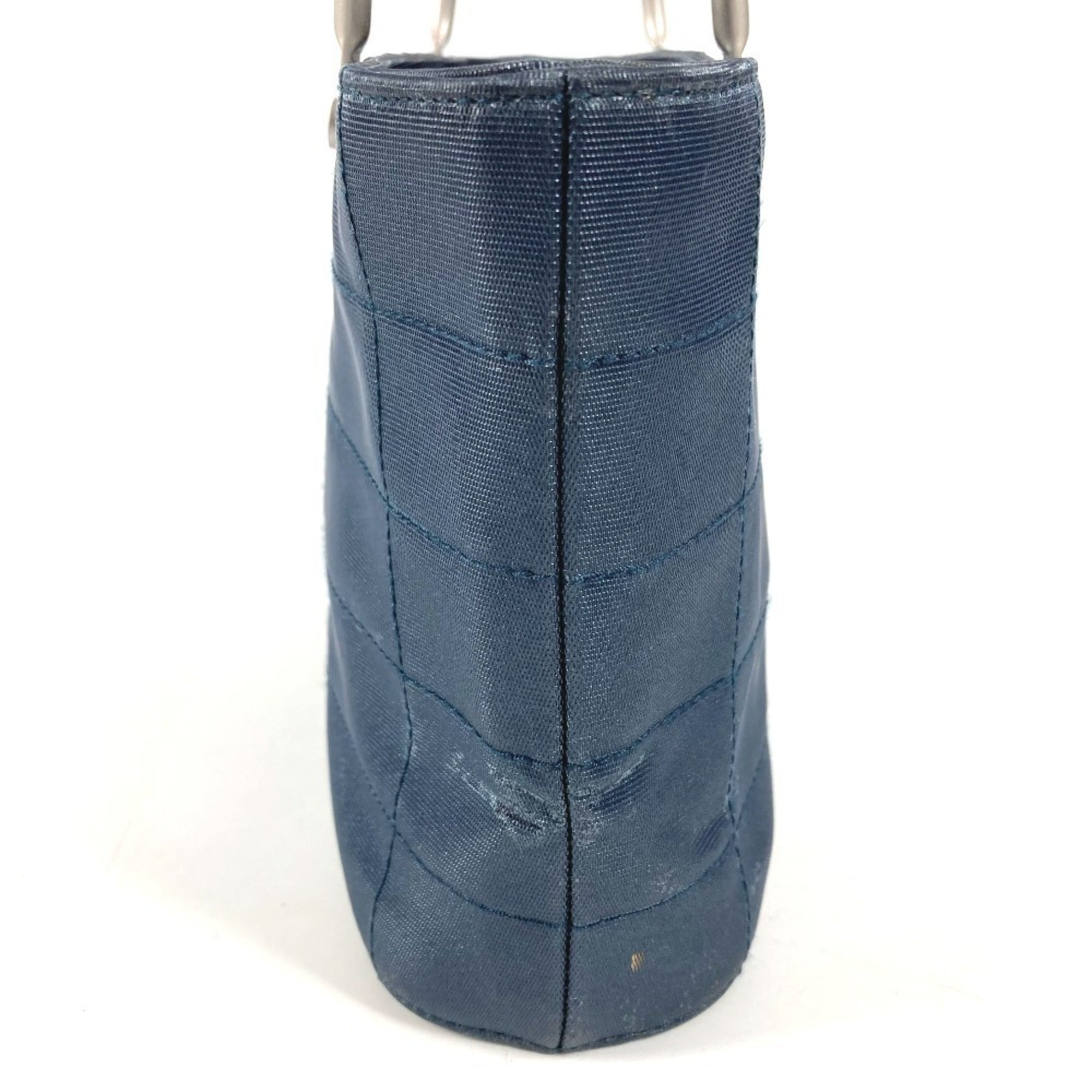 Chanel Blue Nylon Canvas Handbag Tote Bag (Pre-Owned)