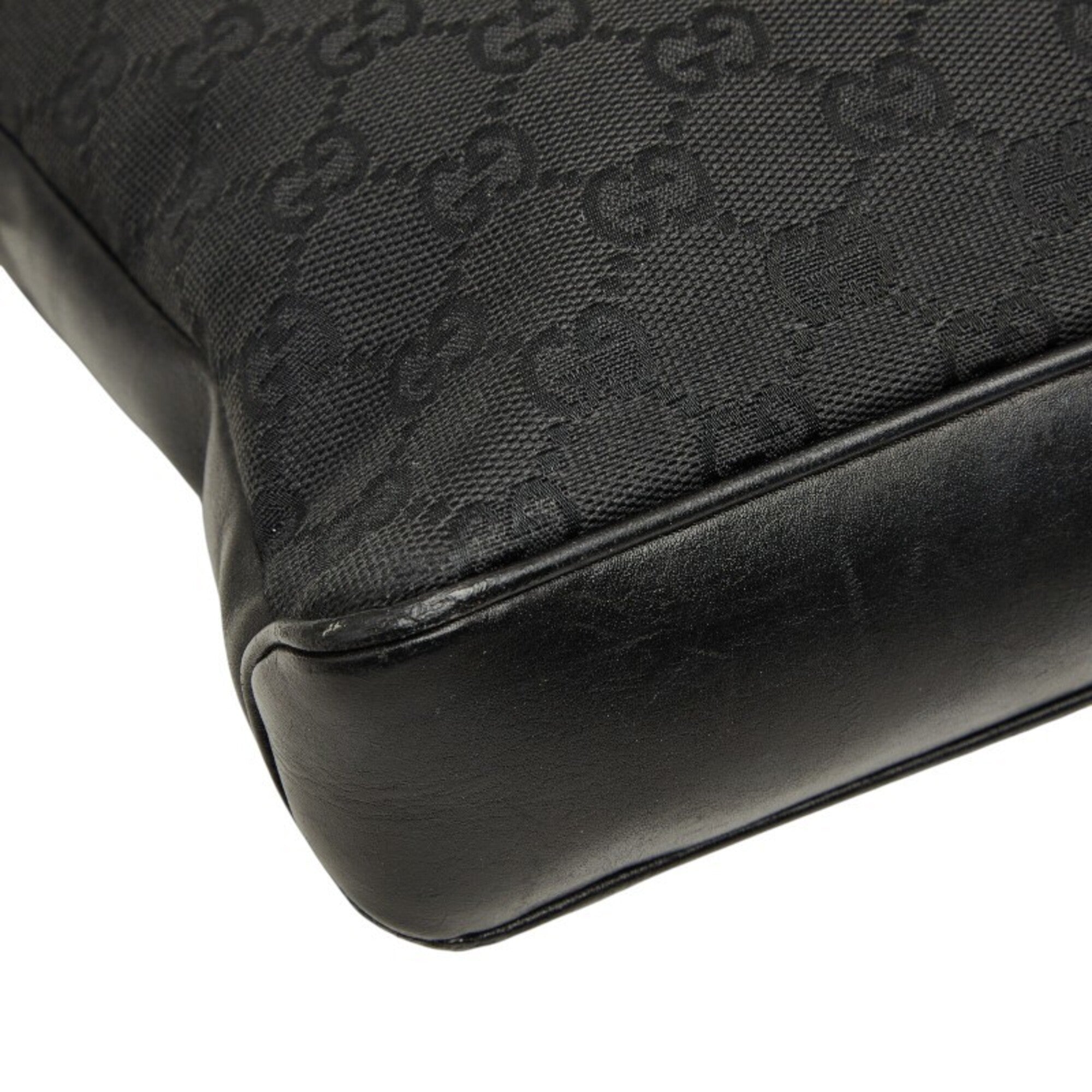 Gucci Black Canvas Leather Shoulder Bag (Pre-Owned)