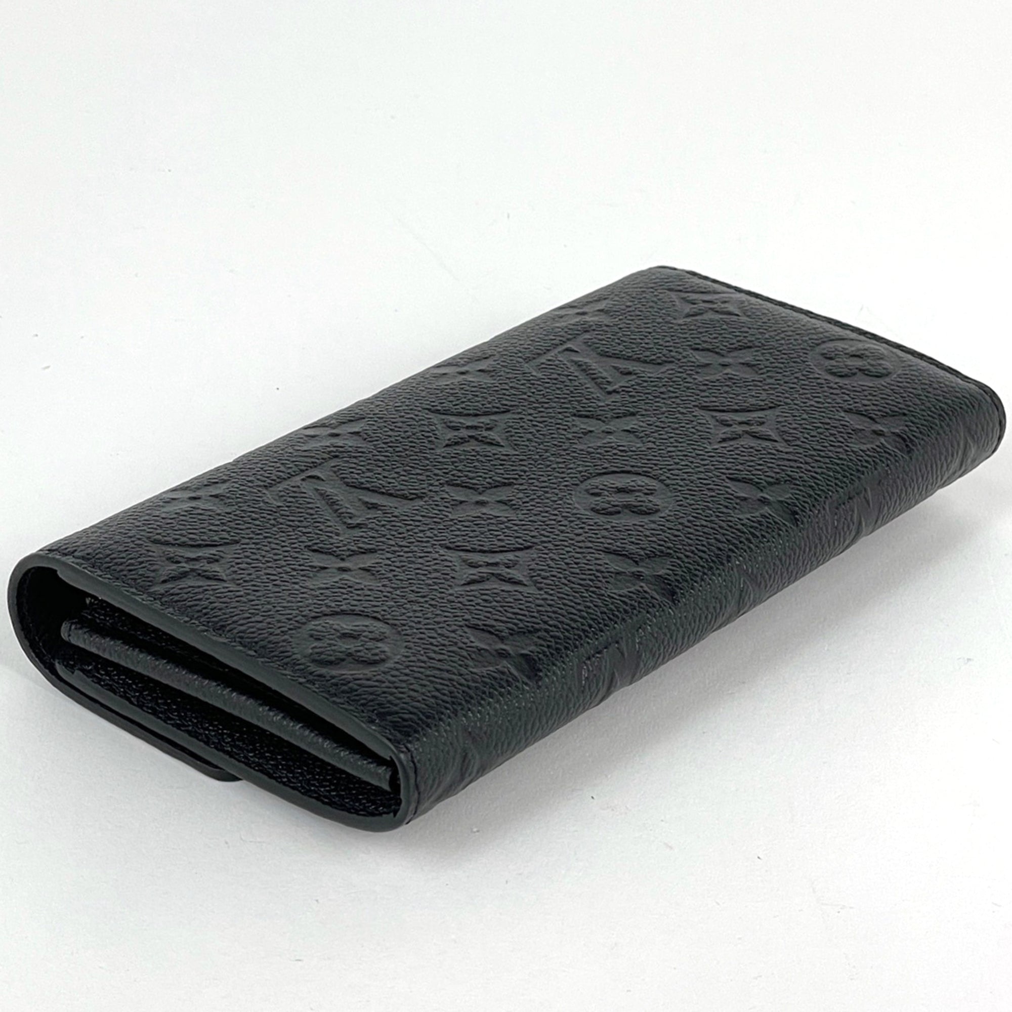 Louis Vuitton Black Noir Monogram Empreinte Long Wallet (Tri-Fold) (Pre-Owned)