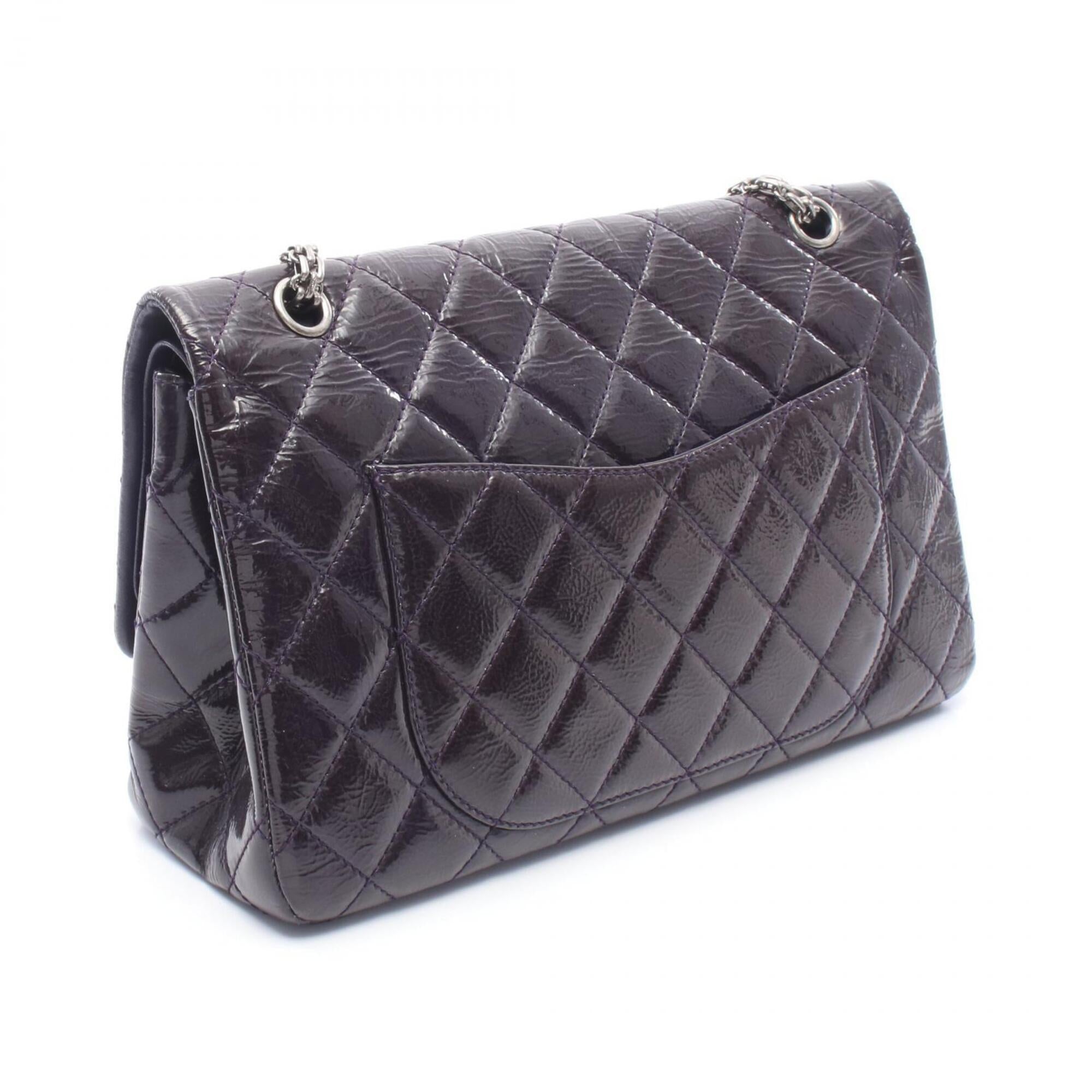 Chanel Purple Patent Leather Handbag Shoulder Bag (Pre-Owned)