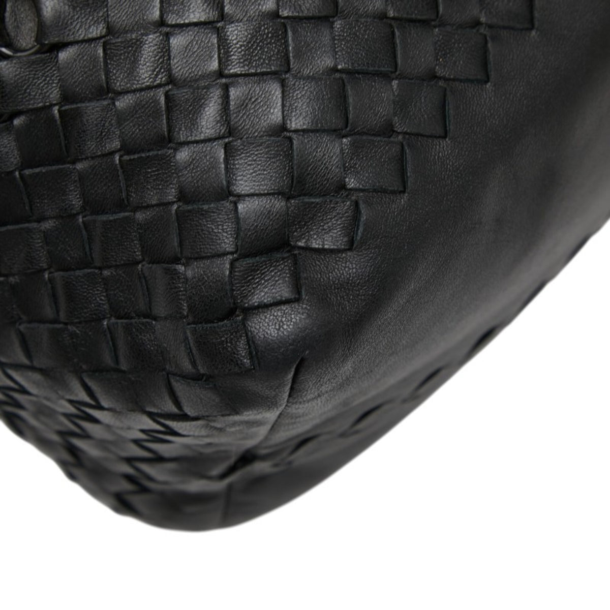Bottega Veneta Black Leather Handbag Tote Bag (Pre-Owned)