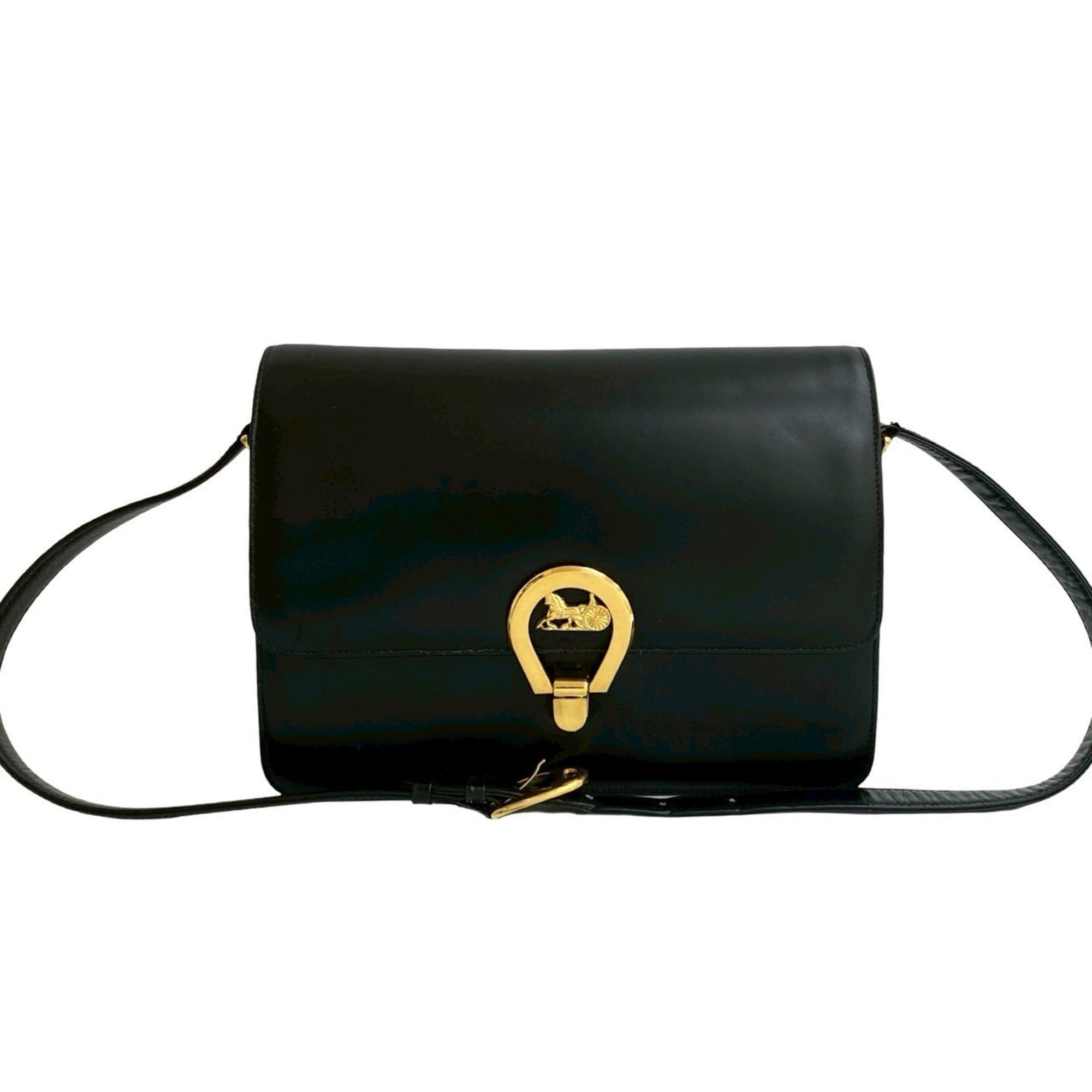 Celine Black Leather Pochette Shoulder Bag (Pre-Owned)