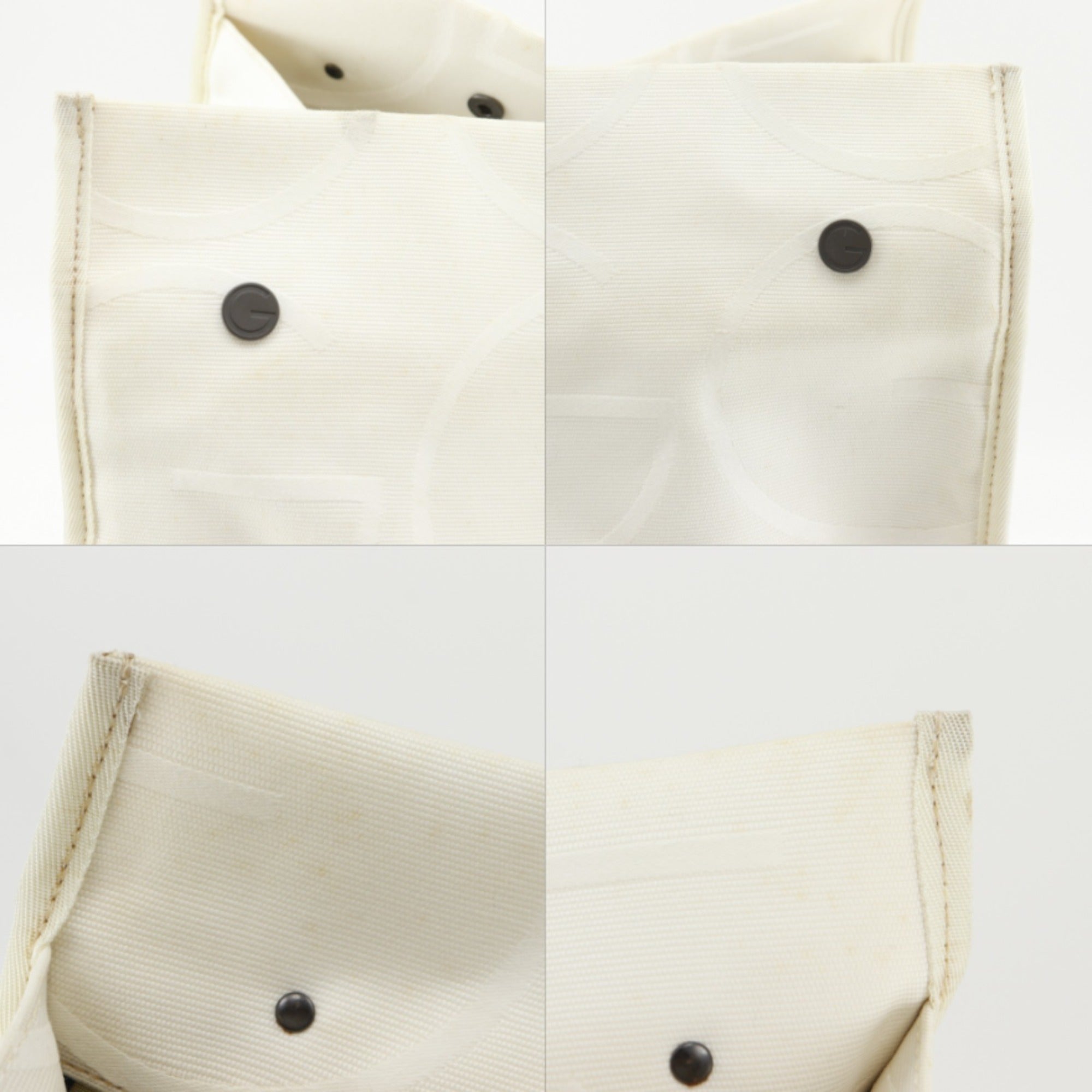 Gucci White Canvas Tote Bag (Pre-Owned)