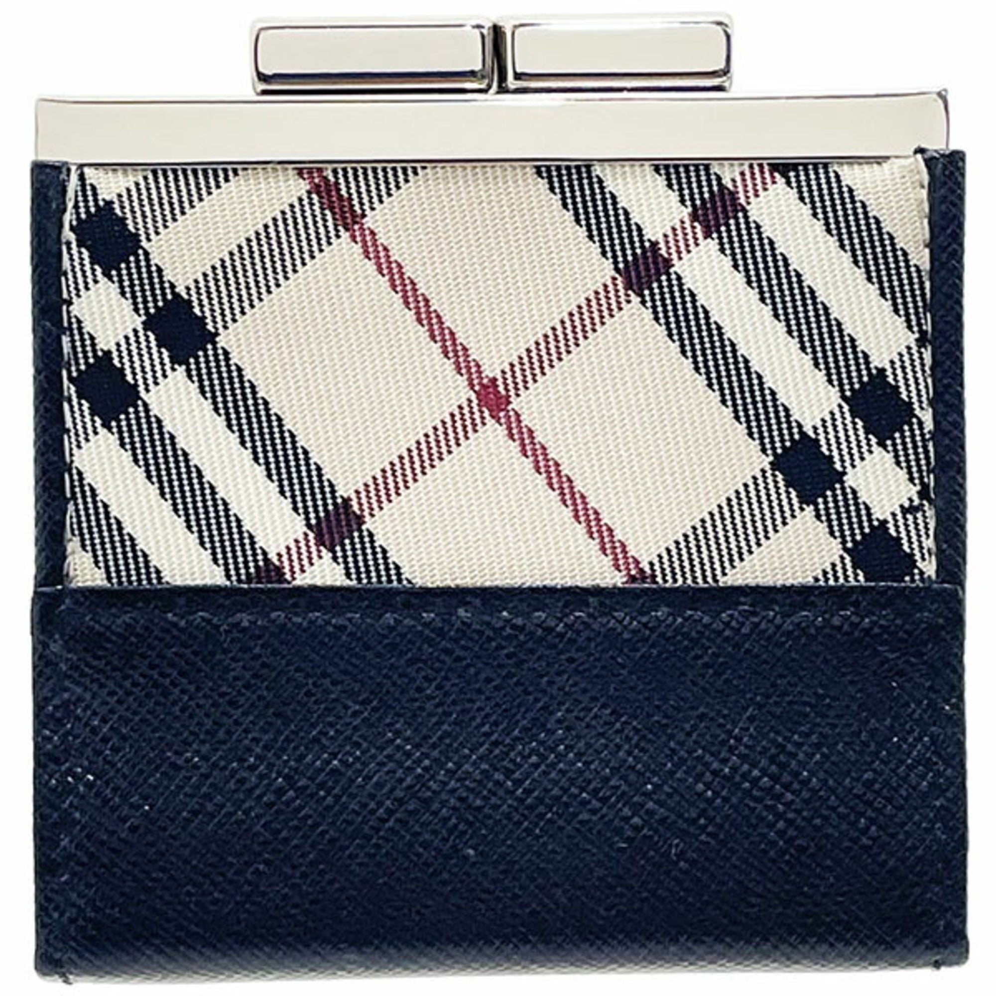 Burberry Beige Black Nylon Leather Coin Purse/Coin Case (Pre-Owned)