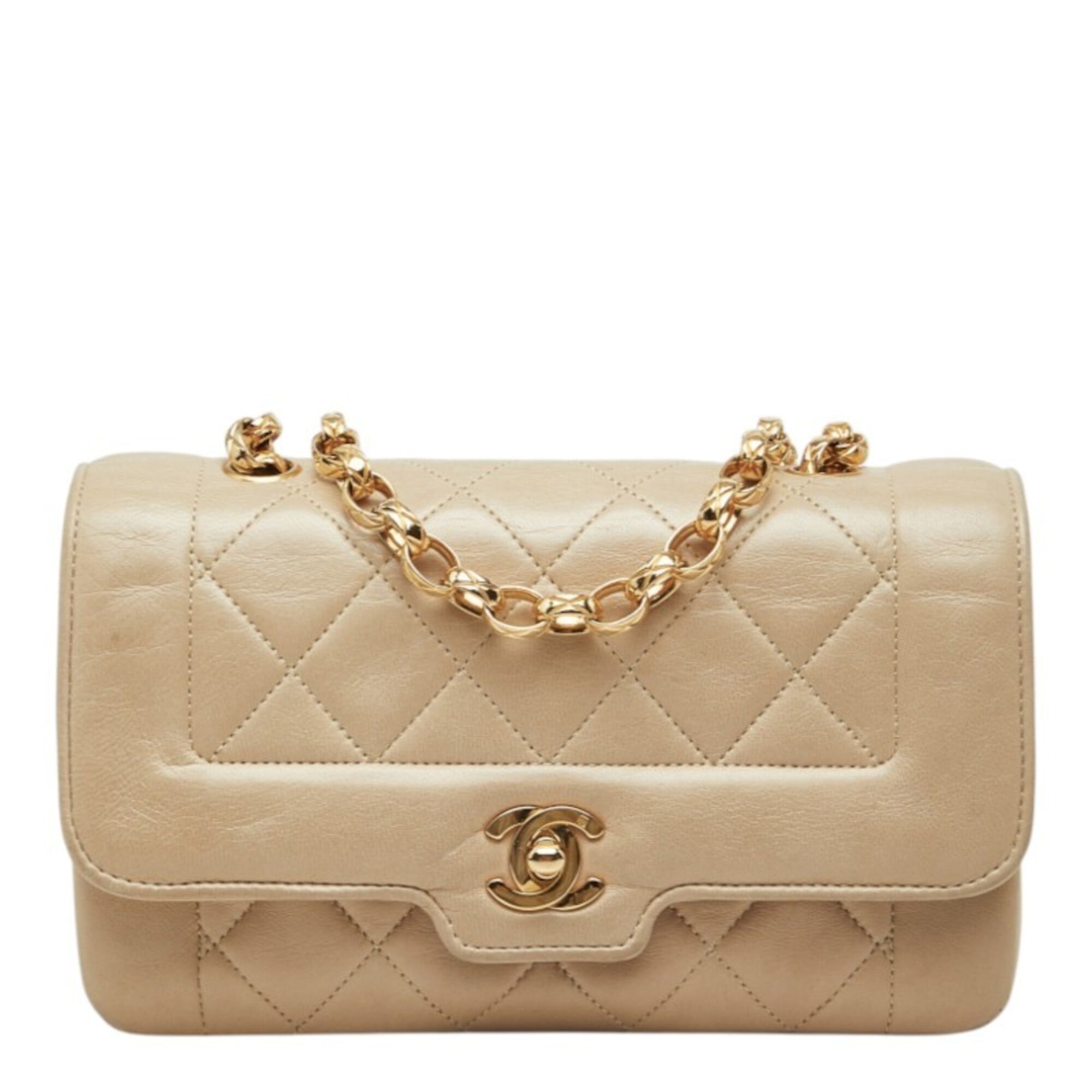Chanel Beige Leather Shoulder Bag (Pre-Owned)