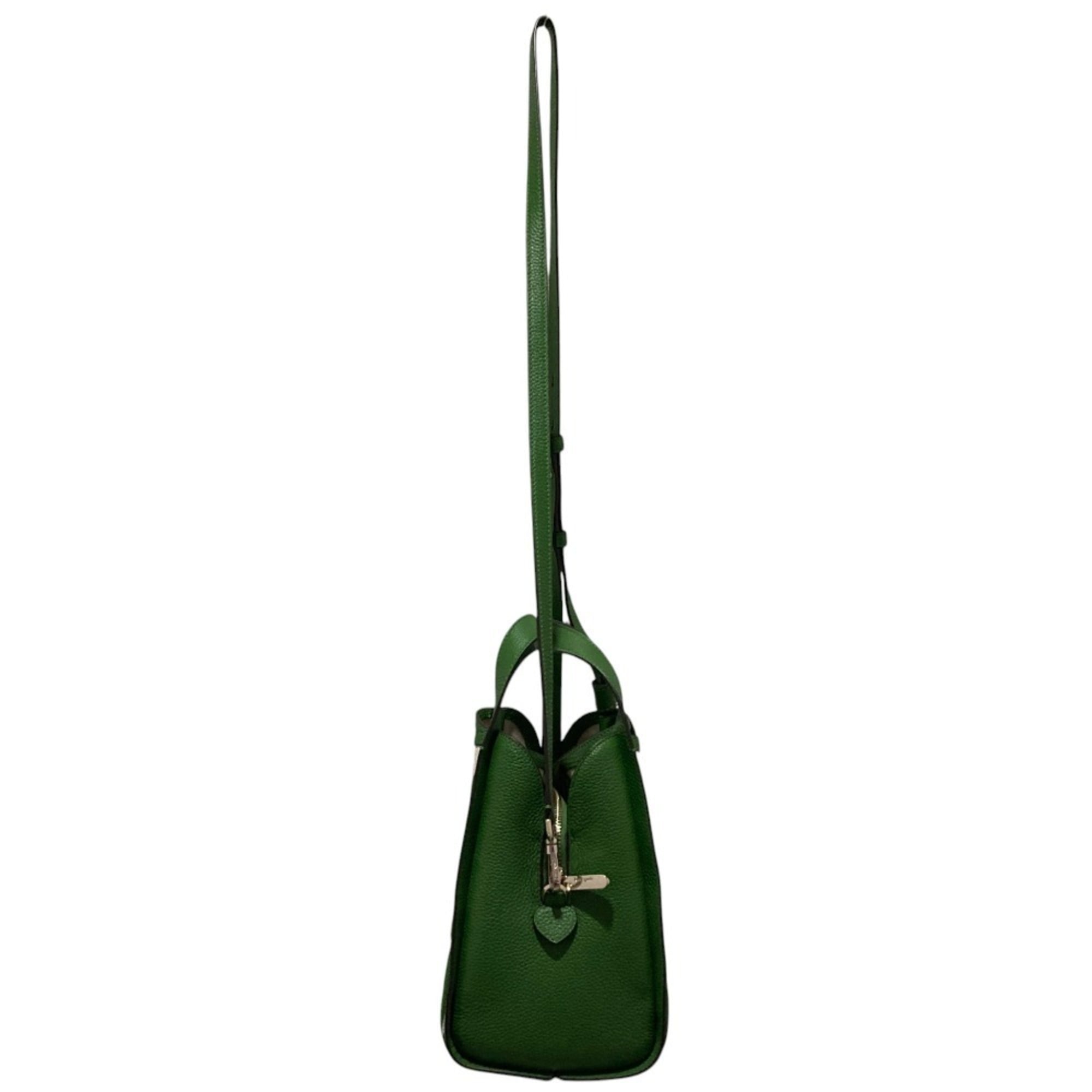 Kate Spade Green Ivory Canvas Leather Handbag Tote Bag (Pre-Owned)