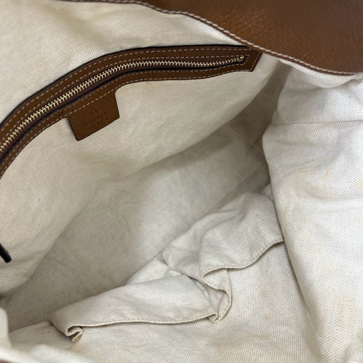 Gucci Brown Canvas Leather Handbag Shoulder Bag Tote Bag (Pre-Owned)