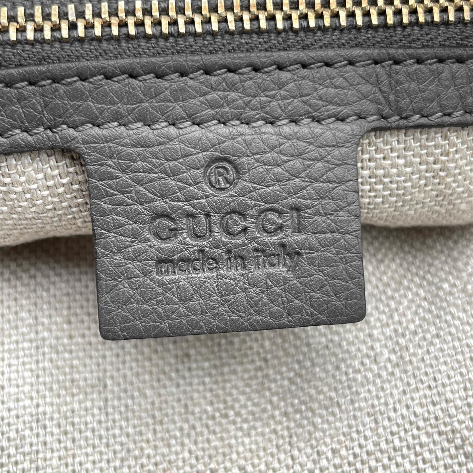 Gucci Horsebit Gray Leather Tote Bag (Pre-Owned)
