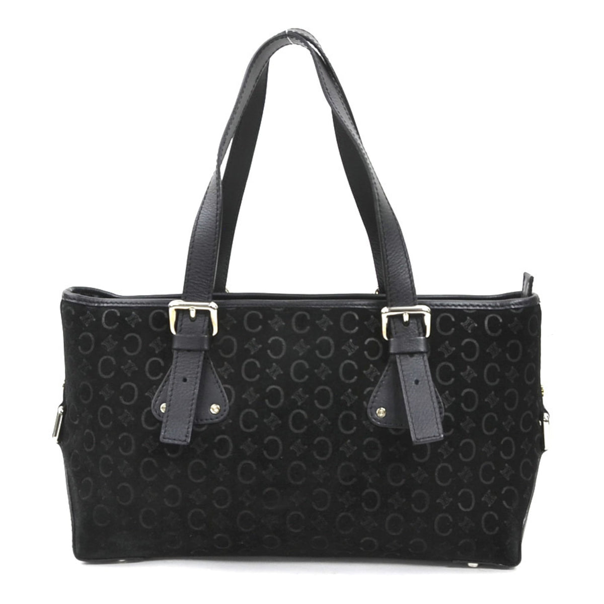Celine Black Suede Leather Handbag Tote Bag (Pre-Owned)