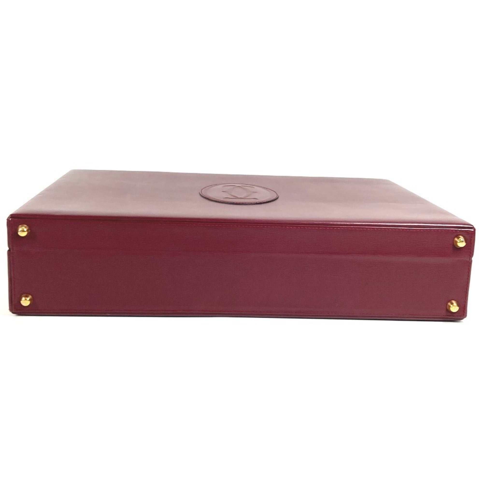 Cartier Wine Red Leather Handbag (Pre-Owned)