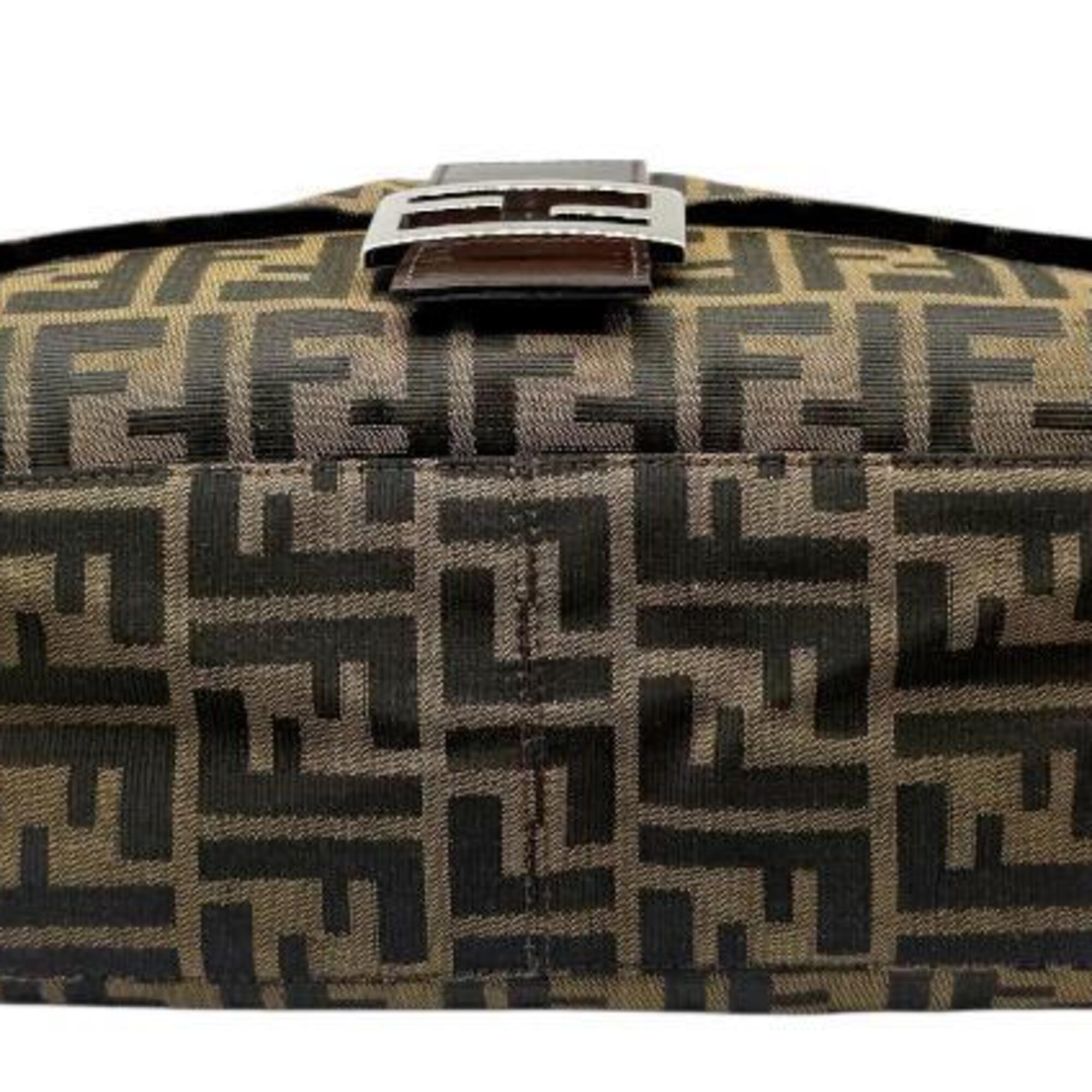 Fendi Brown Canvas Leather Handbag (Pre-Owned)