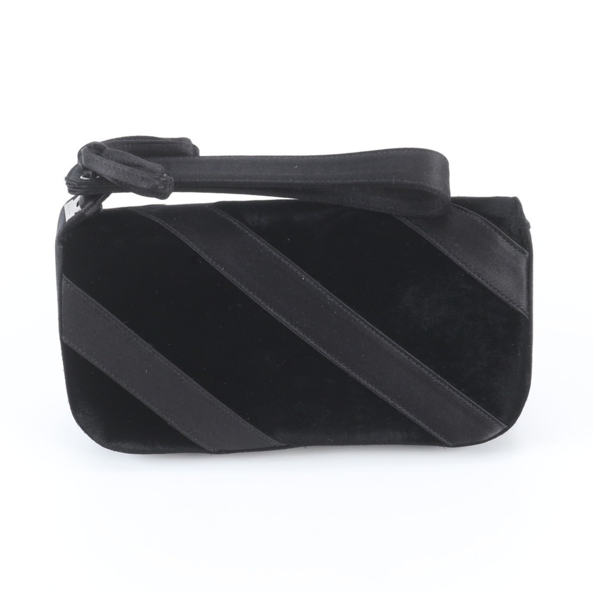 Salvatore Ferragamo Black Clutch Bag Handbag Pouch (Pre-Owned)