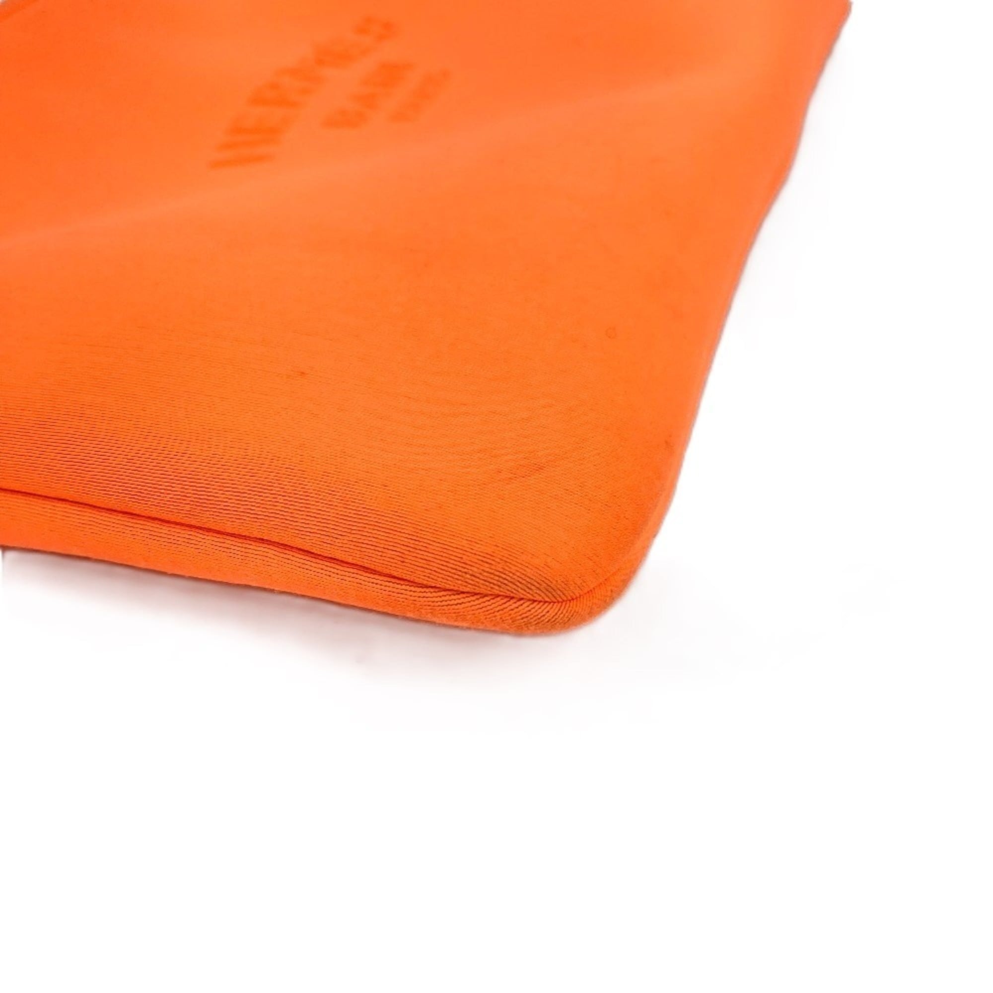 Hermes Orange Polyamide Clutch Bag Handbag Pouch (Pre-Owned)