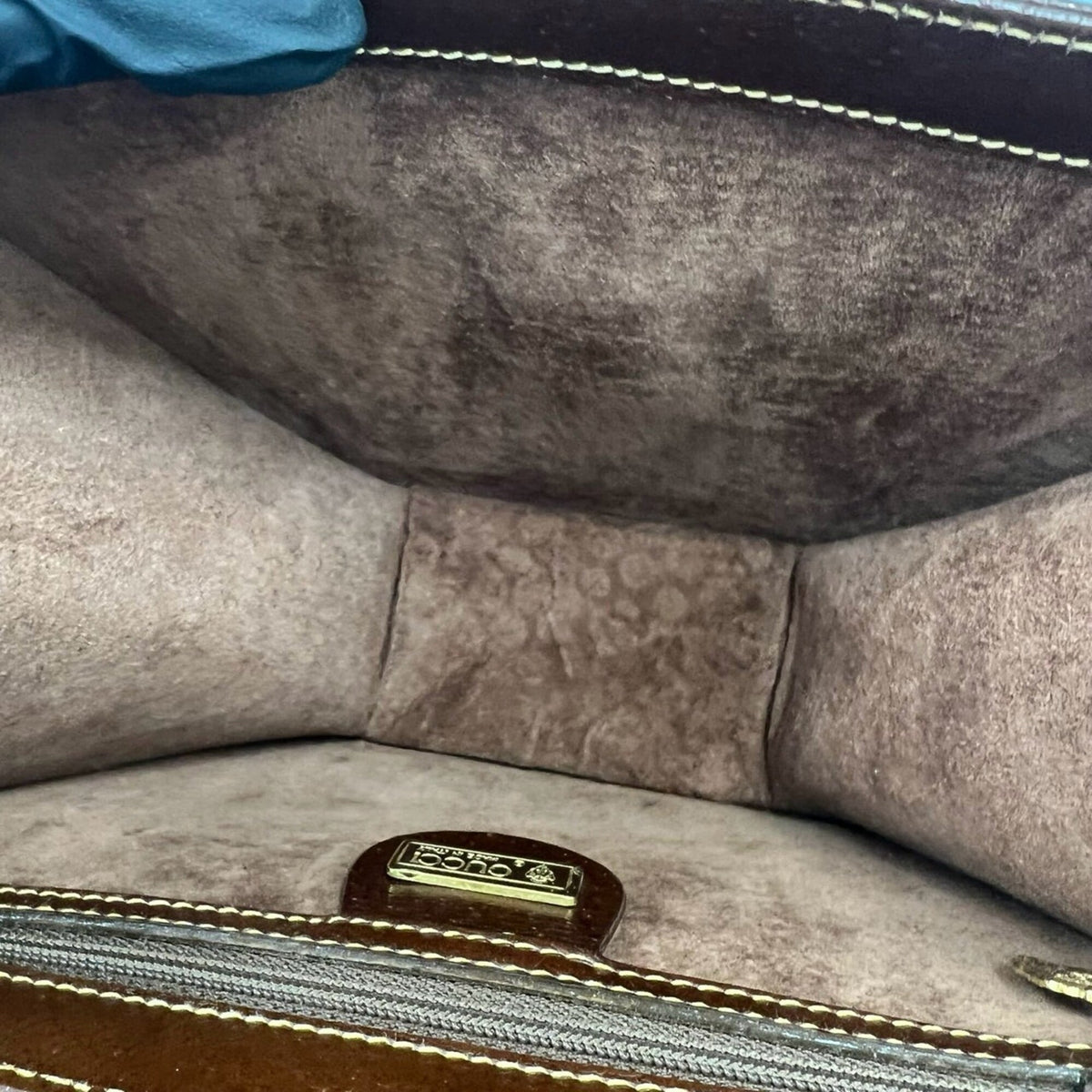 Gucci Brown Leather Pochette Shoulder Bag (Pre-Owned)