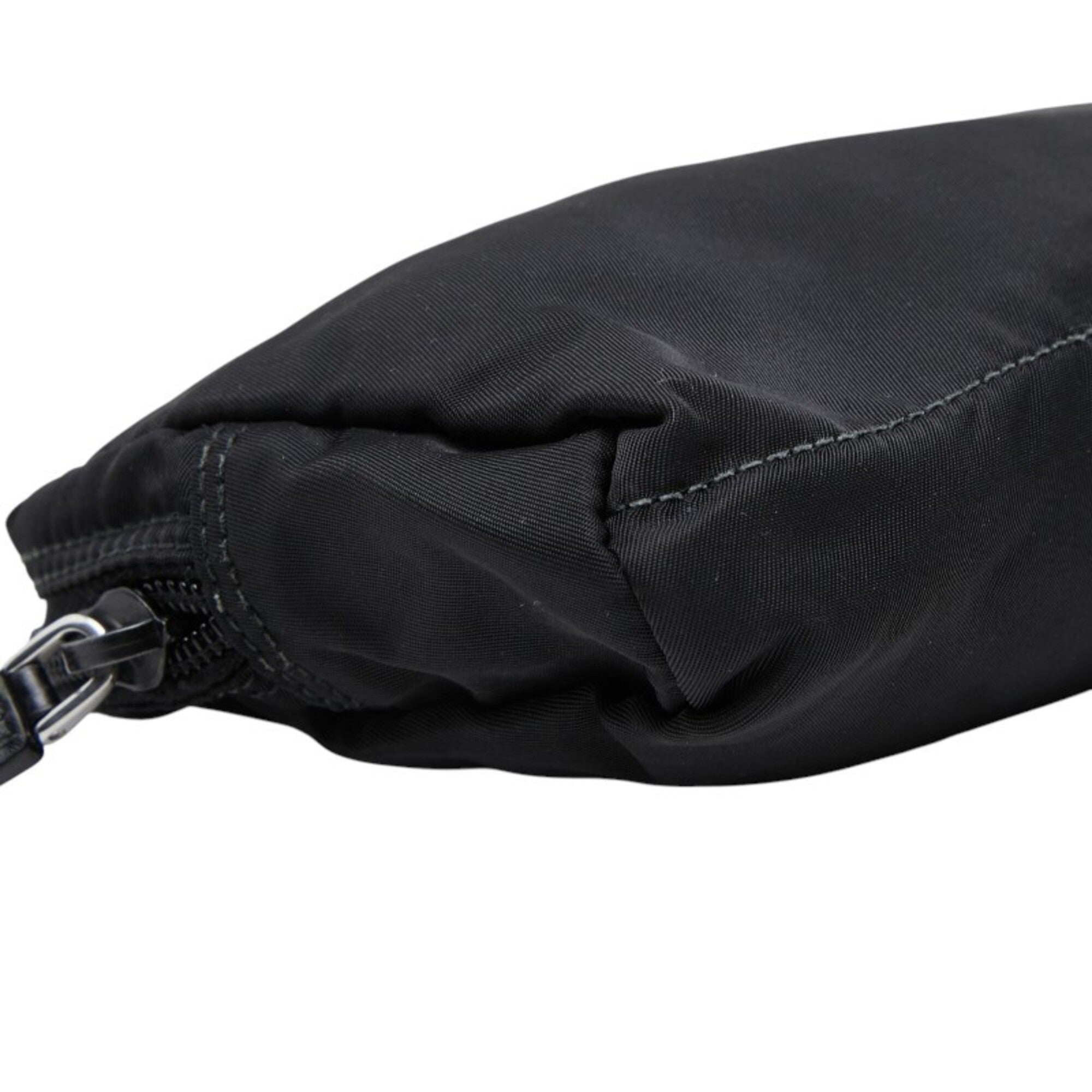 Prada Black Nylon Leather Handbag Pouch (Pre-Owned)