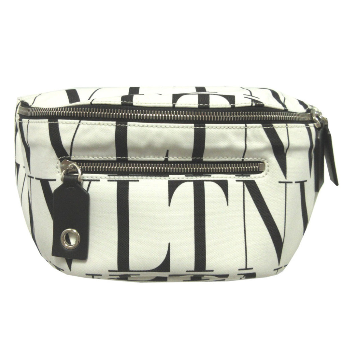 Valentino Black White Canvas Fanny Pack (Pre-Owned)