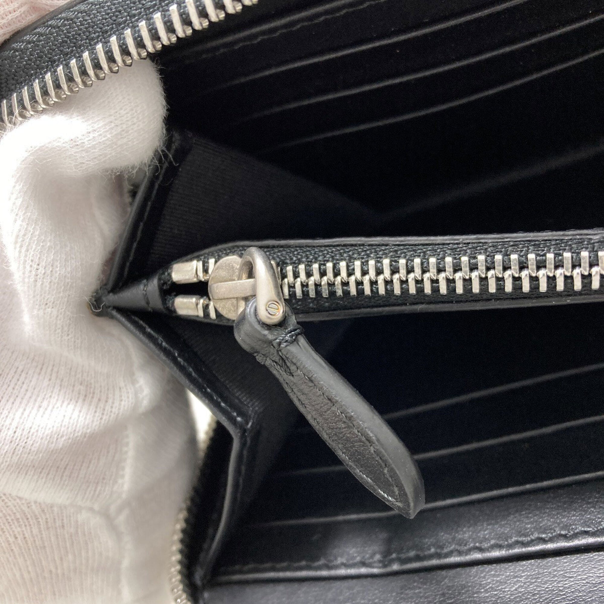 Burberry Navy Leather Long Wallet (Bi-Fold) (Pre-Owned)