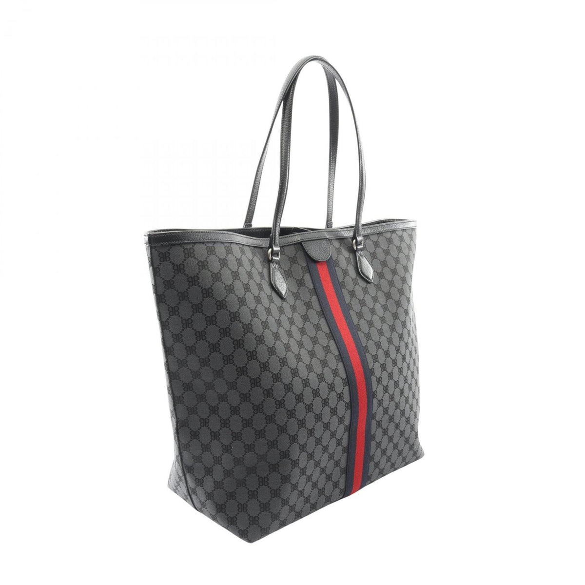 Balenciaga Black Multi-Color Canvas Leather Tote Bag (Pre-Owned)