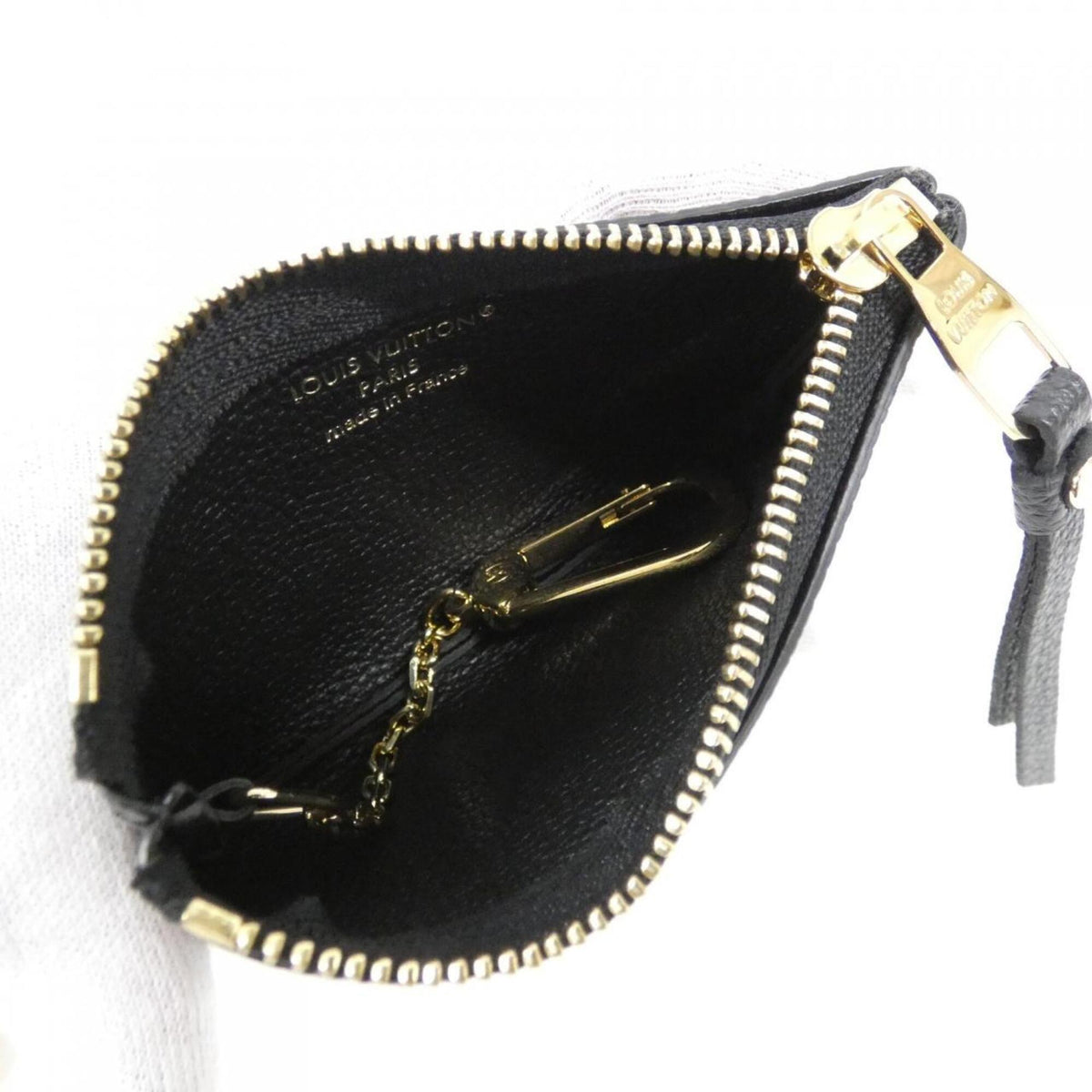 Louis Vuitton Beige Black Leather Coin Purse/Coin Case (Pre-Owned)