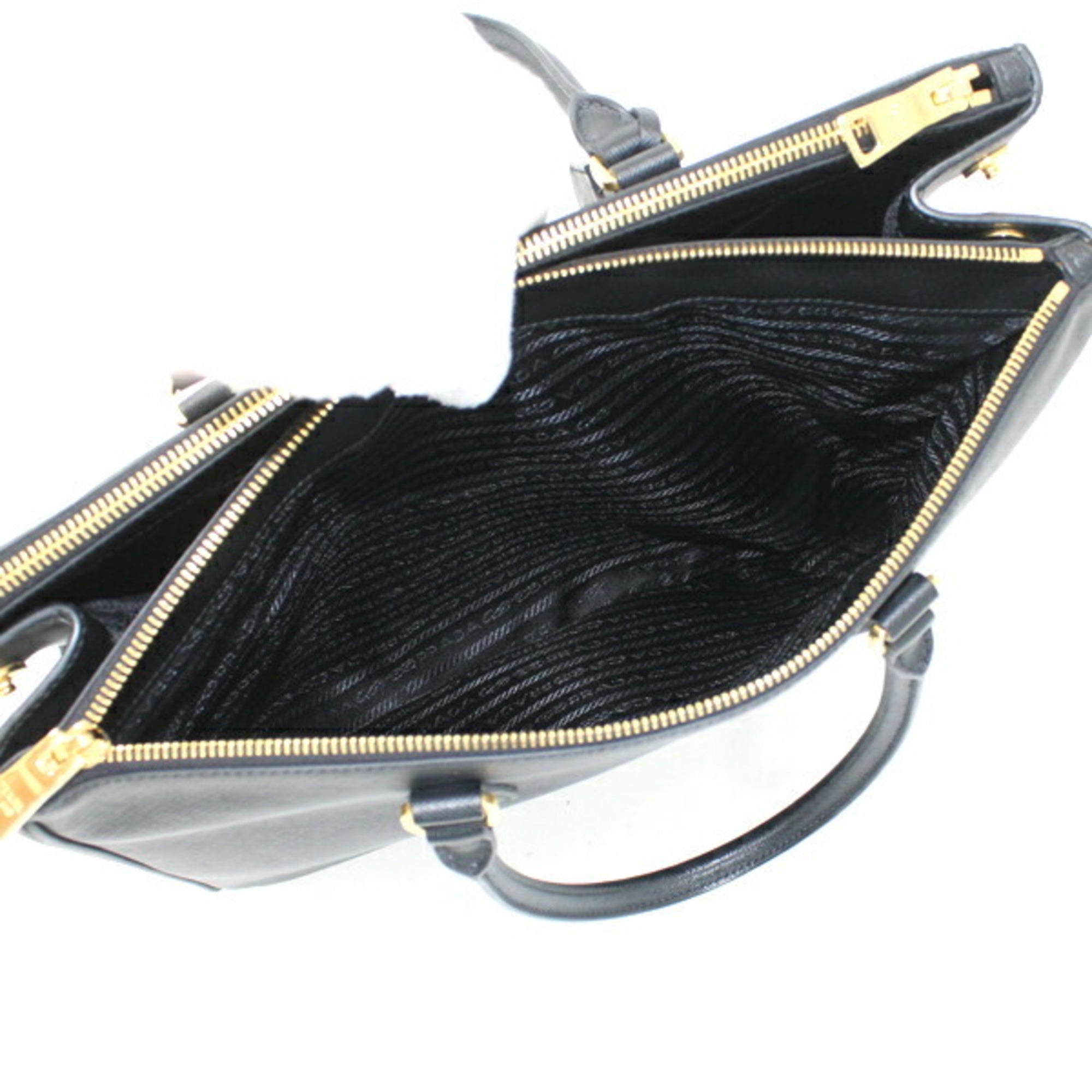 Prada Black Nero Saffiano Lux Handbag Shoulder Bag Tote Bag (Pre-Owned)