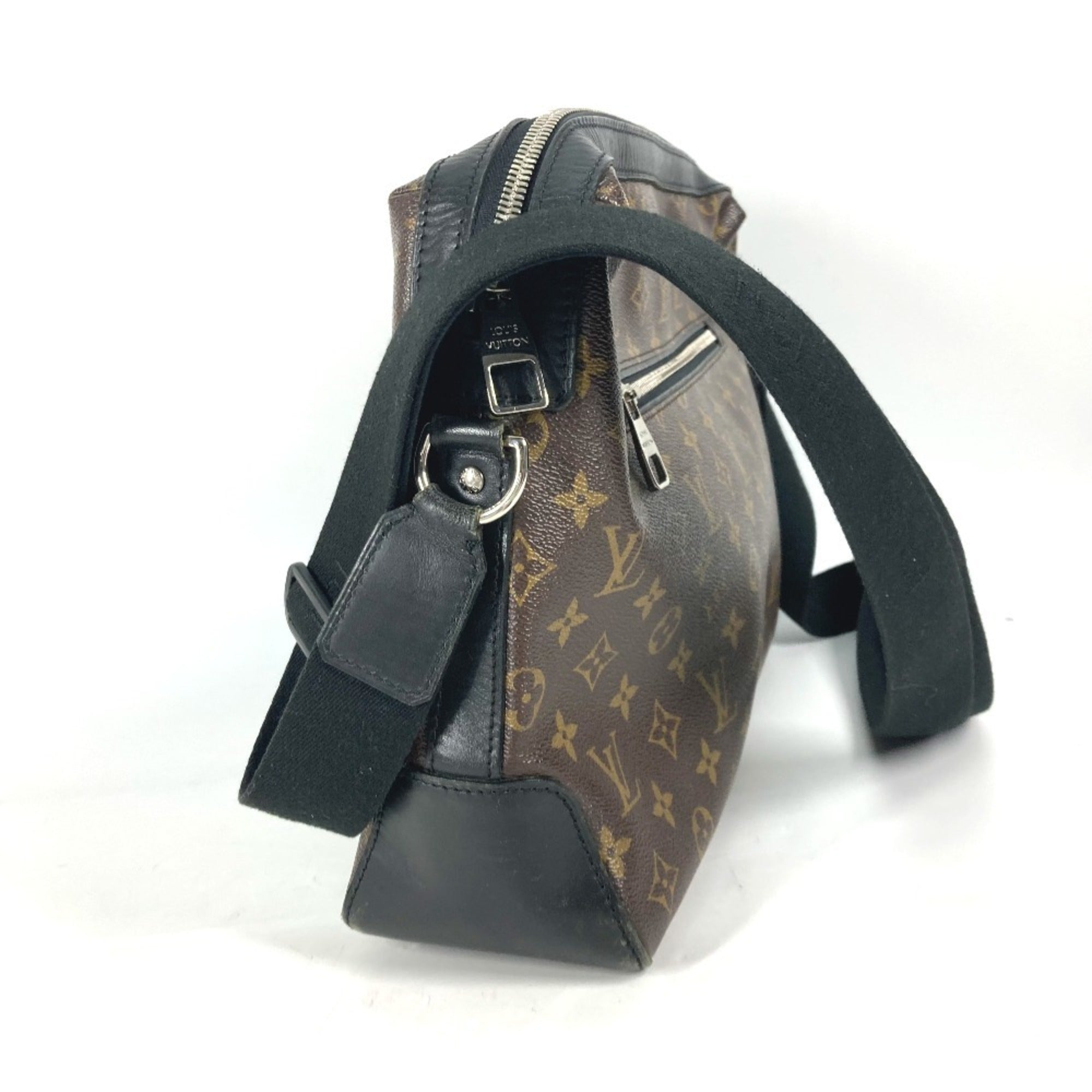 Louis Vuitton Black Brown Galle Monogram Macassar Canvas Shoulder Bag (Pre-Owned)