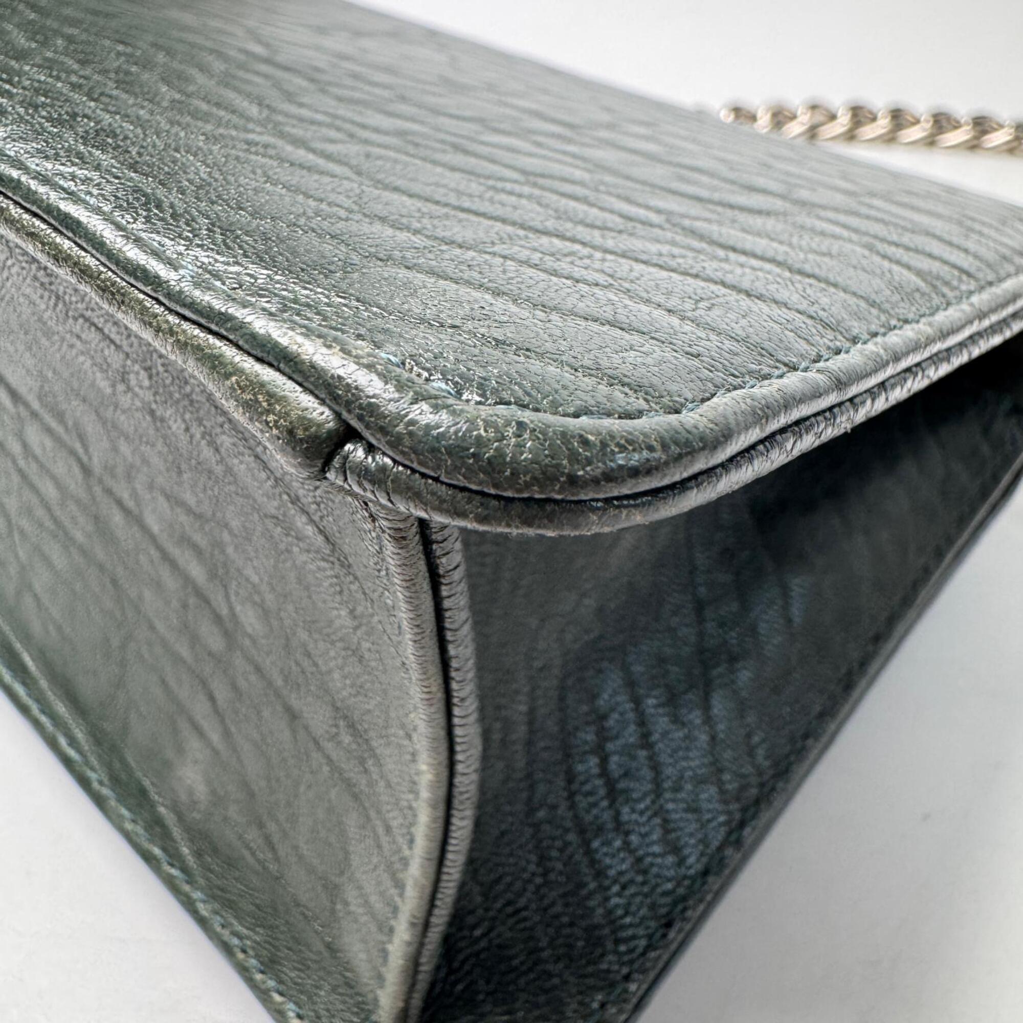 Christian Dior Dark Green Leather Shoulder Bag (Pre-Owned)