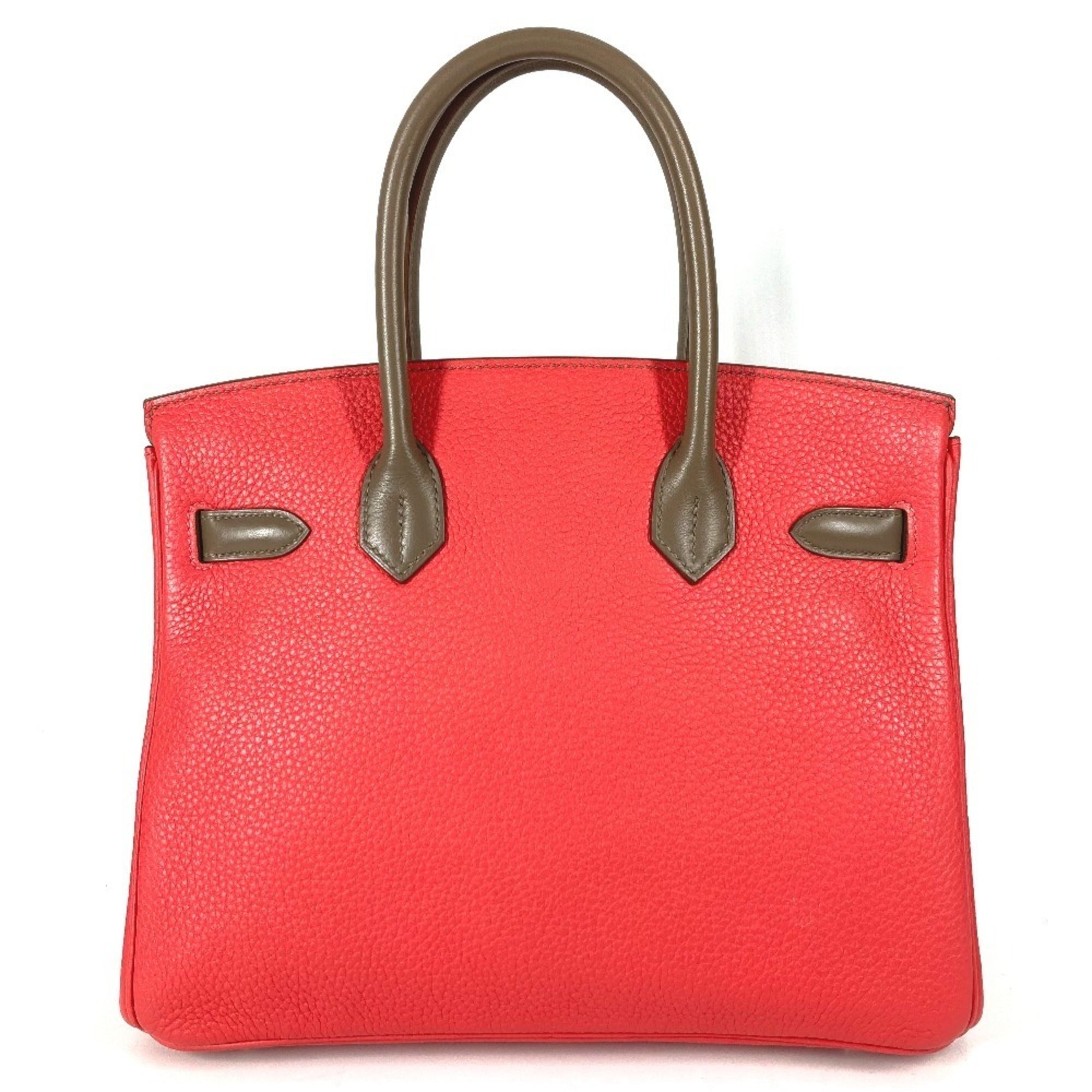 Hermes Birkin Argile Etoupe Gray Gray Pink Rose Jaipur Swift Leather Taurillon Clemence Leather Handbag Tote Bag (Pre-Owned)