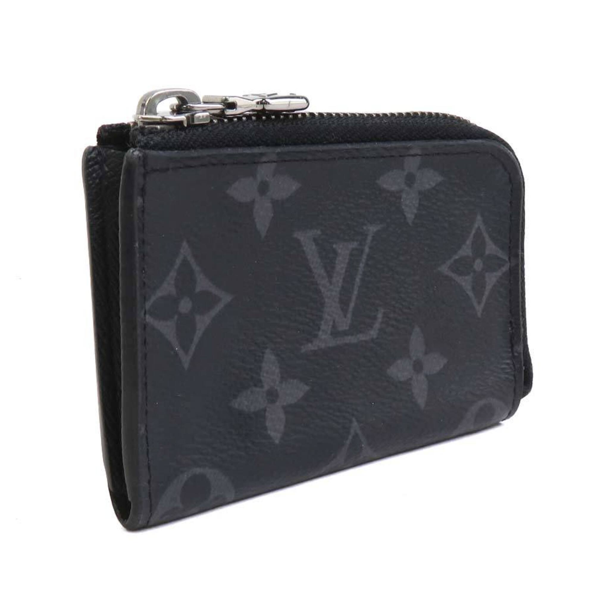 Louis Vuitton Black Gray Monogram Eclipse Monogram Eclipse Coin Purse/Coin Case (Pre-Owned)