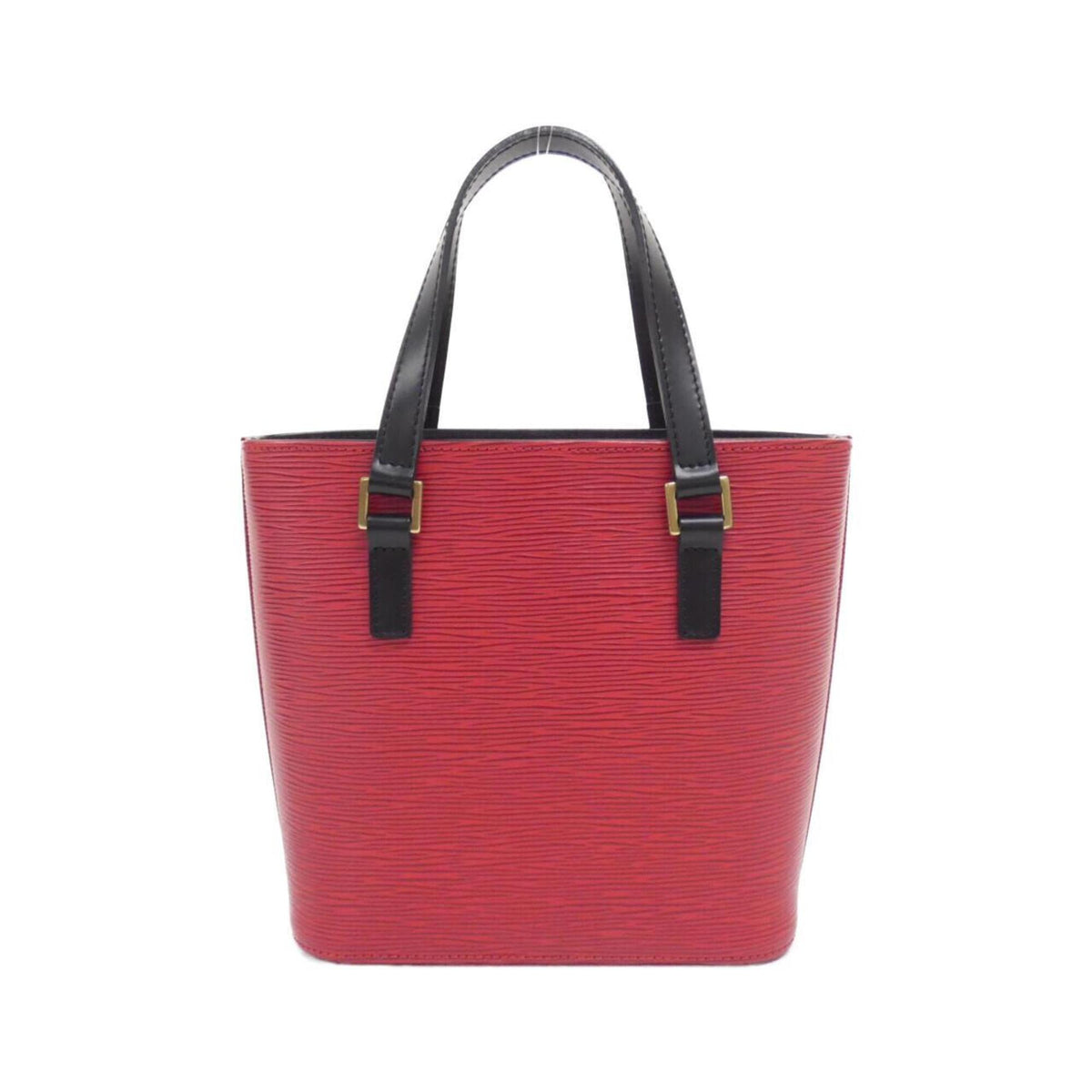 Louis Vuitton Black Red Color Leather Handbag (Pre-Owned)
