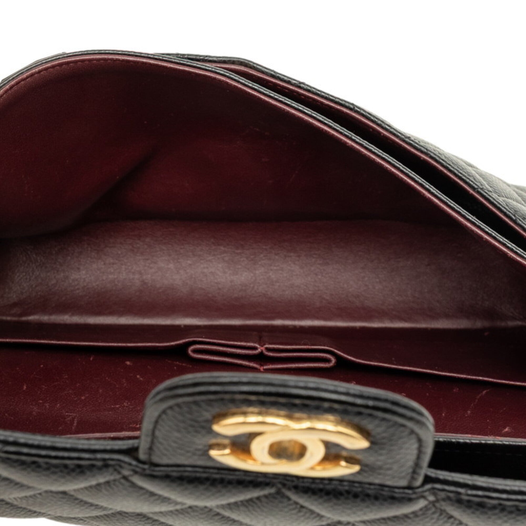 Chanel Black Grained Calfskin Shoulder Bag (Pre-Owned)