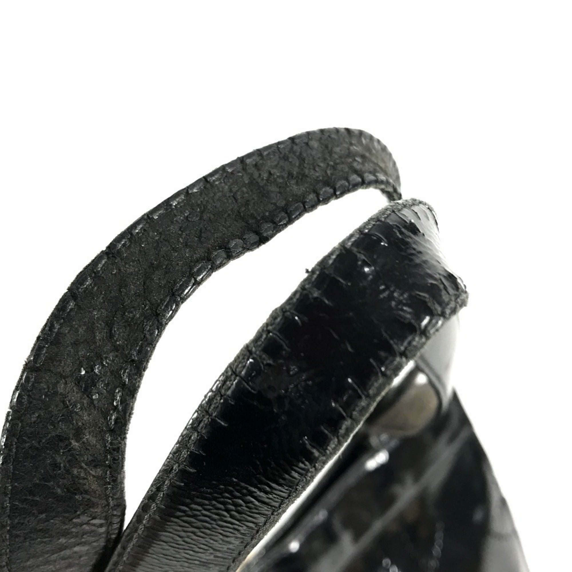Chanel Camellia Black Patent Leather Handbag Shoulder Bag Tote Bag (Pre-Owned)