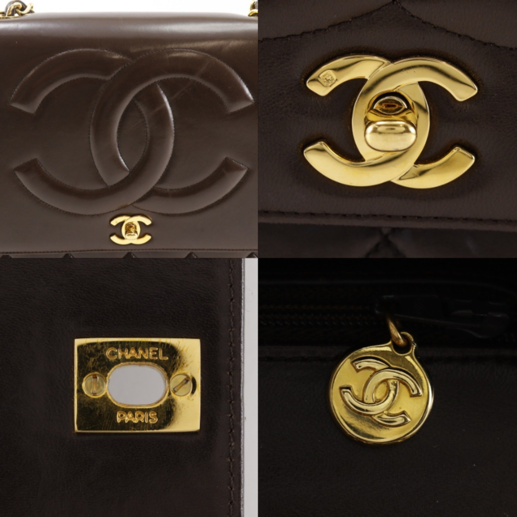 Chanel Brown Leather Shoulder Bag (Pre-Owned)