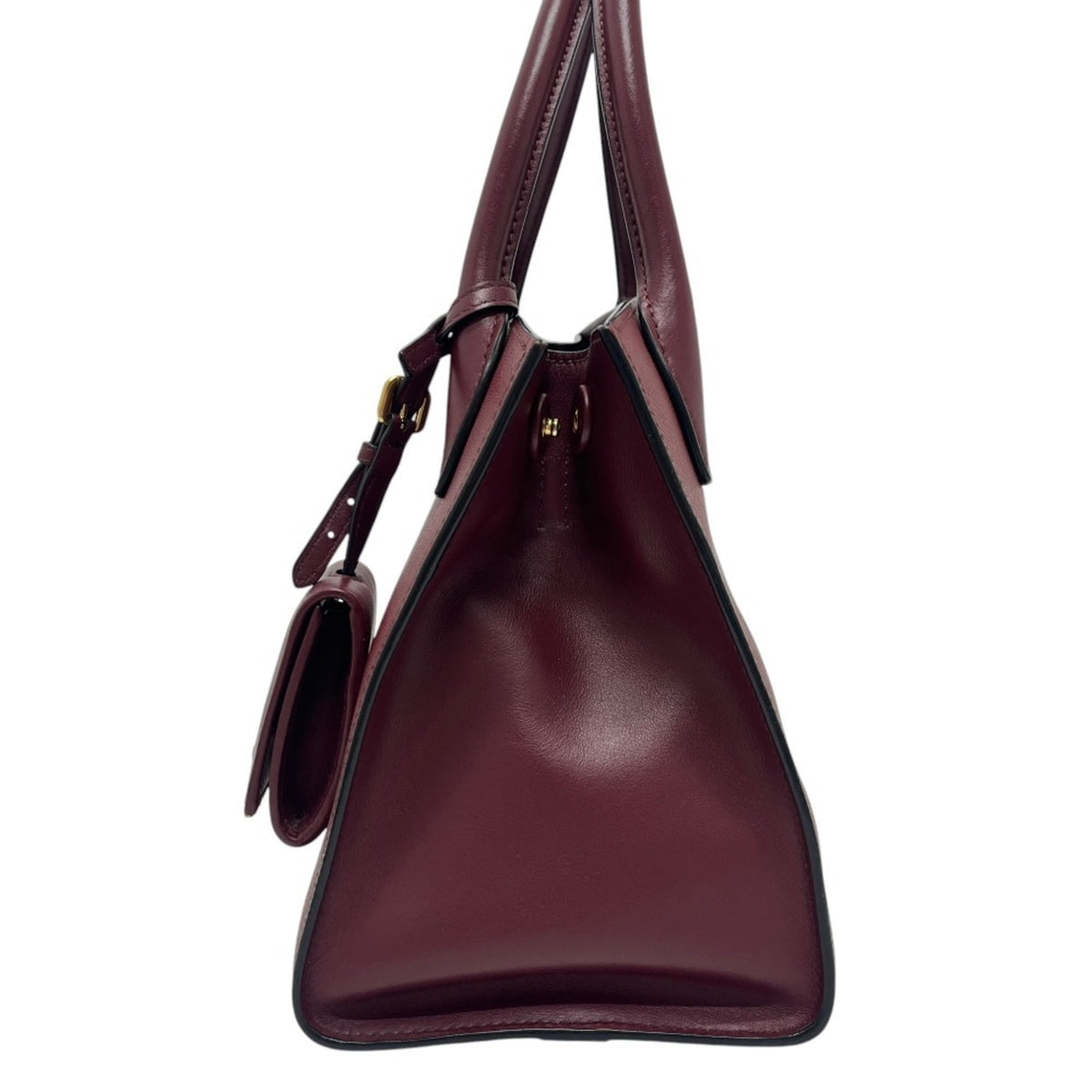 Prada Wine Leather Handbag Shoulder Bag (Pre-Owned)