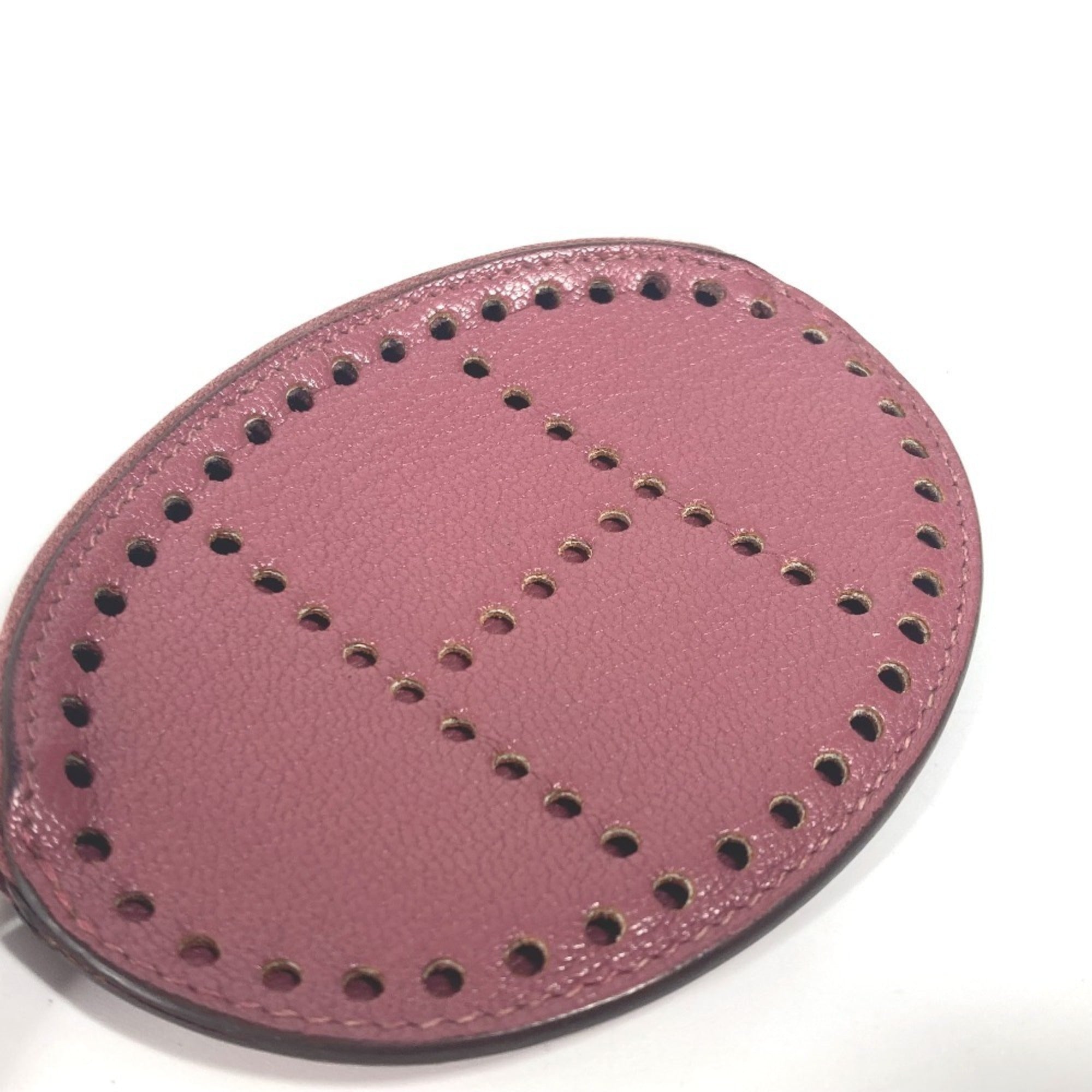 Hermes Purple Leather Coin Purse/Coin Case (Pre-Owned)