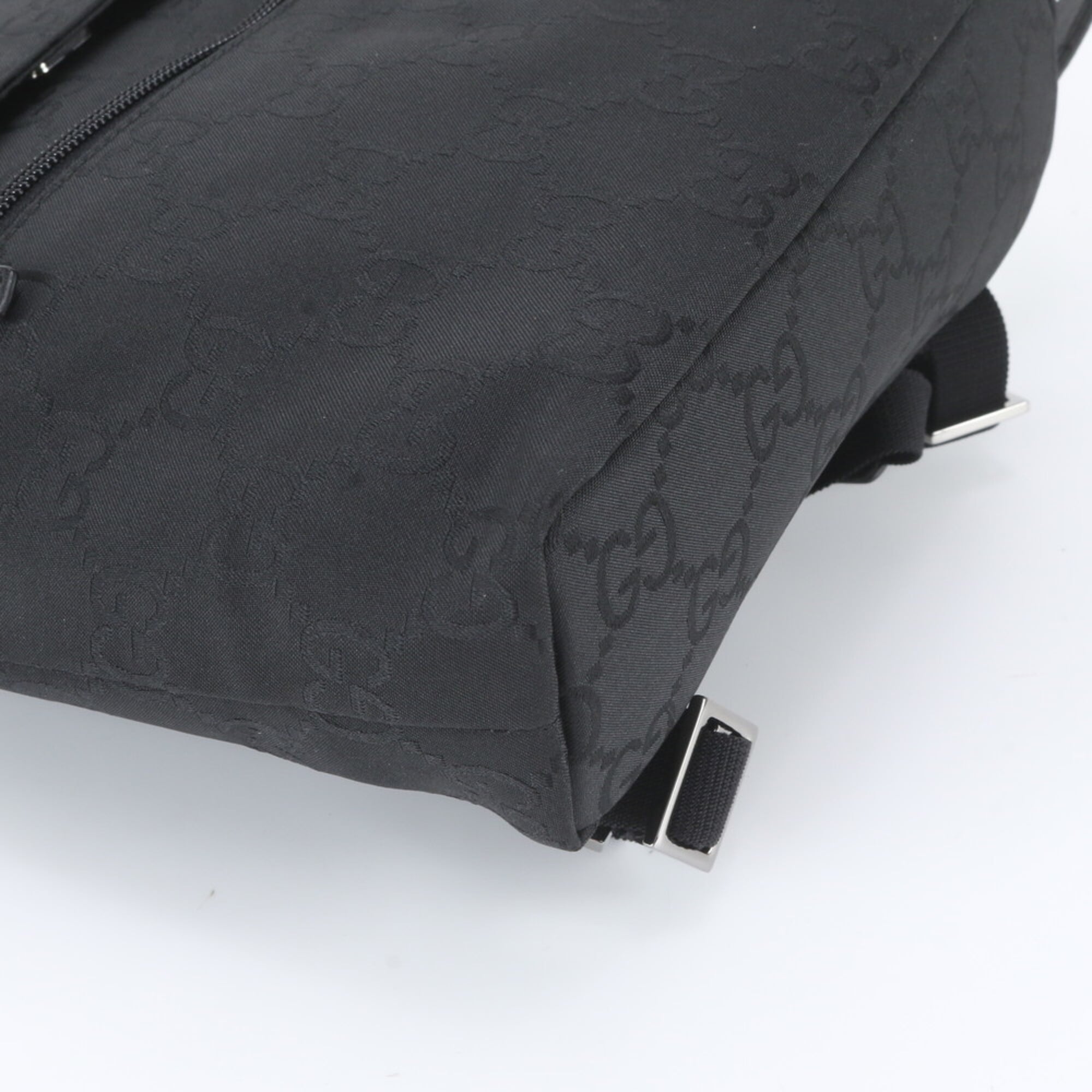 Gucci Black Leather Nylon Backpack Shoulder Bag (Pre-Owned)