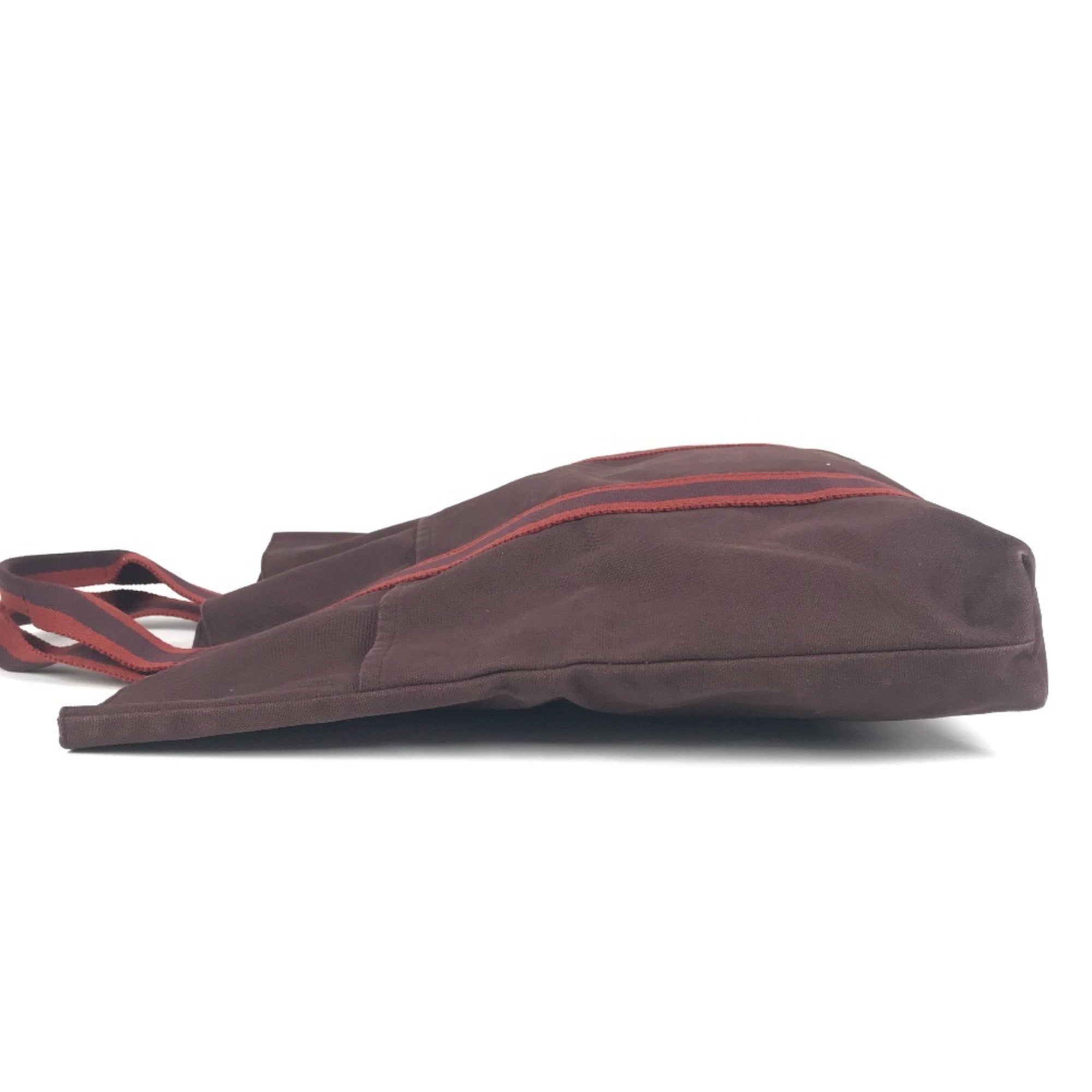 Hermes Bordeaux Brown Cotton Handbag Tote Bag (Pre-Owned)