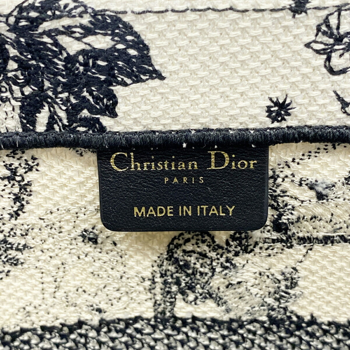 Christian Dior Black Ivory Canvas Tote Bag (Pre-Owned)