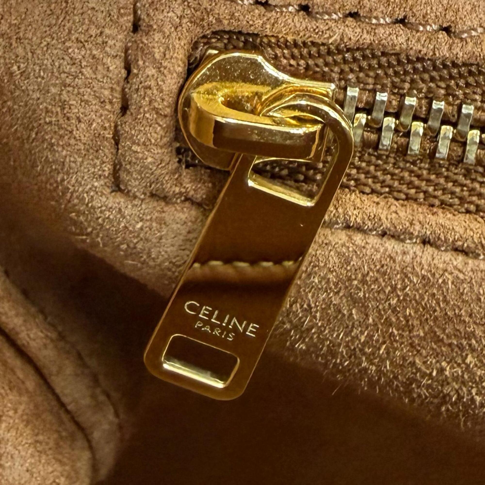 Celine Gold Leather Shoulder Bag (Pre-Owned)