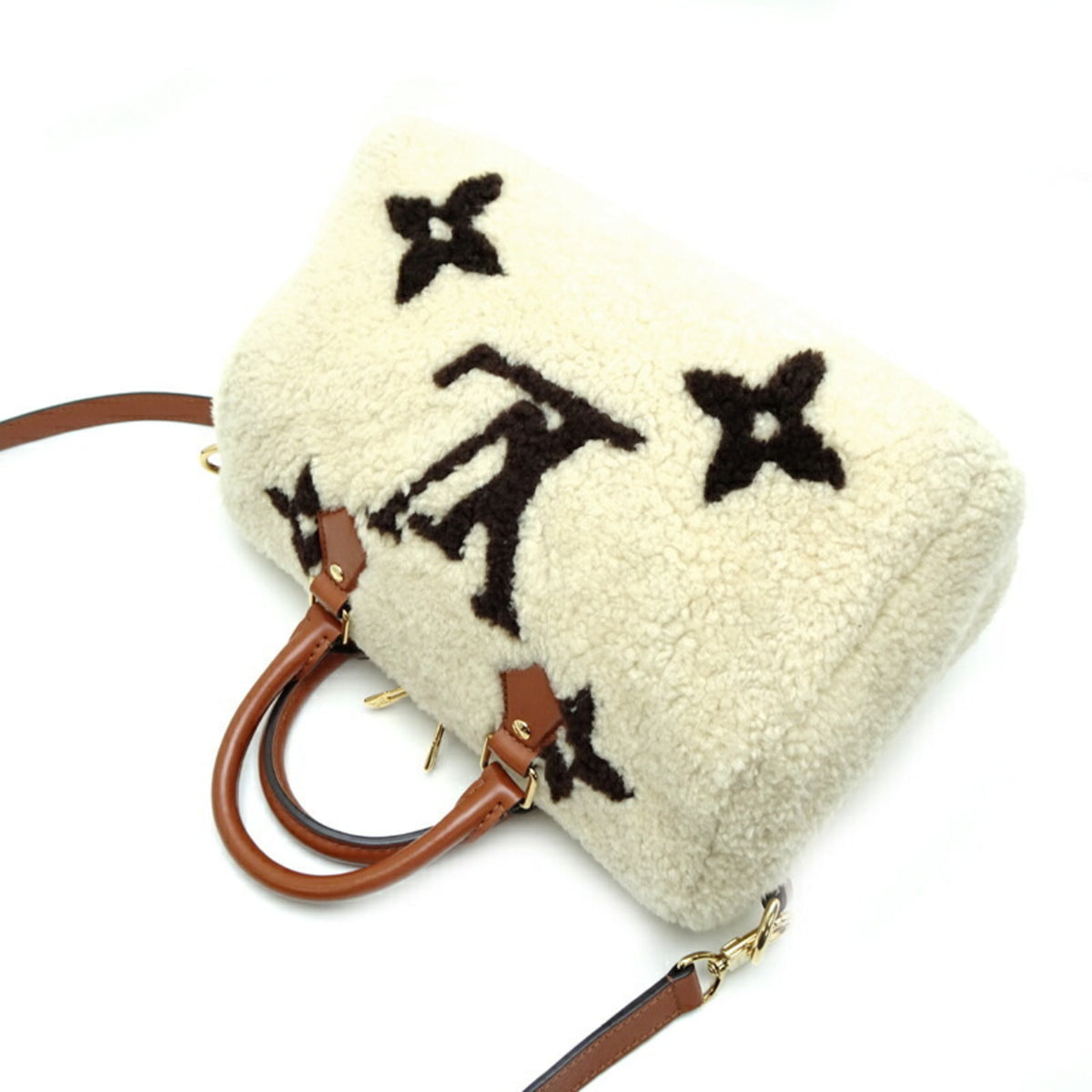 Louis Vuitton Brown White Monogram Handbag (Pre-Owned)