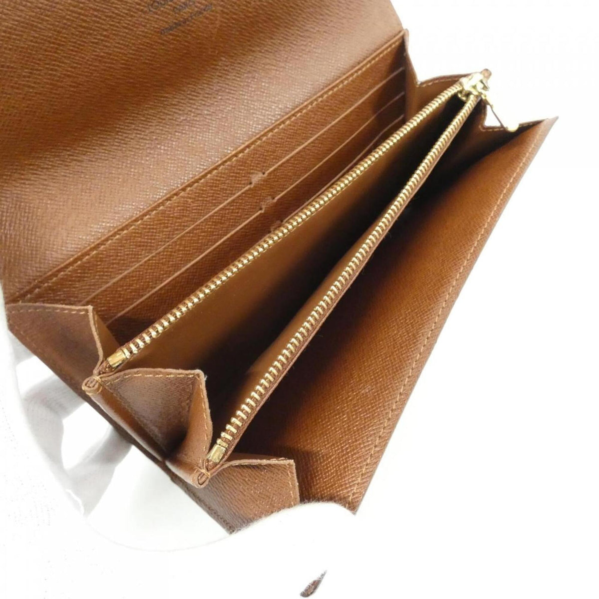 Louis Vuitton Brown Coated Canvas Long Wallet (Bi-Fold) (Pre-Owned)