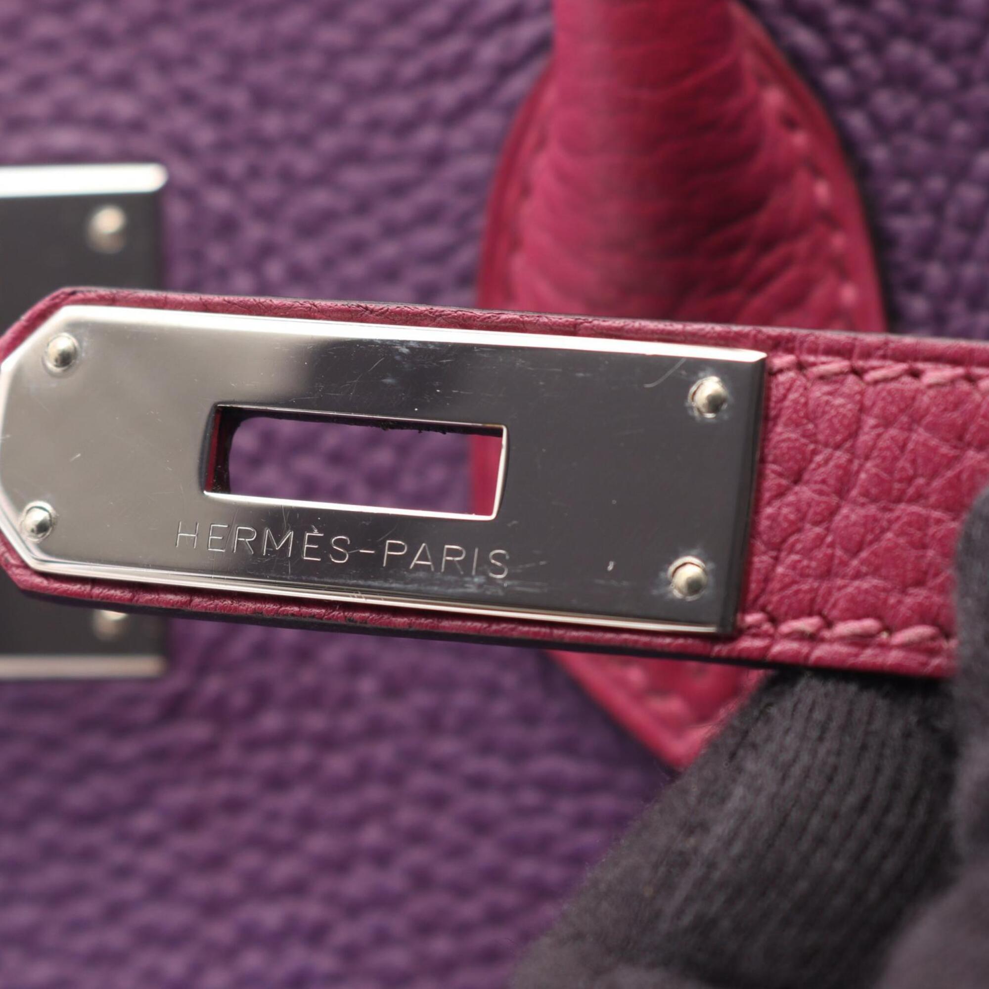 Hermes Anemone Pink Purple Tosca Togo Leather Handbag (Pre-Owned)
