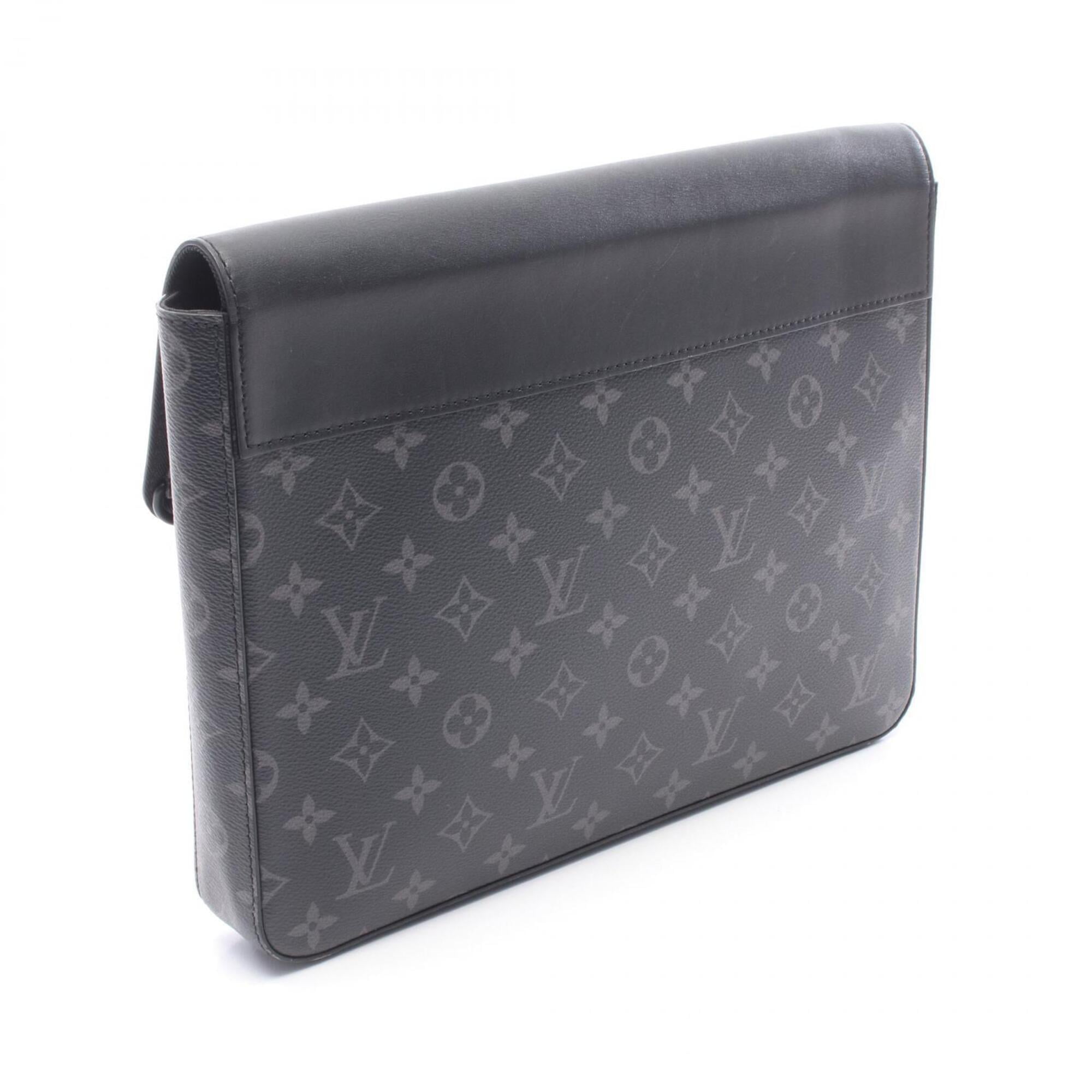 Louis Vuitton Black Noir Coated Canvas Leather Clutch Bag Handbag (Pre-Owned)