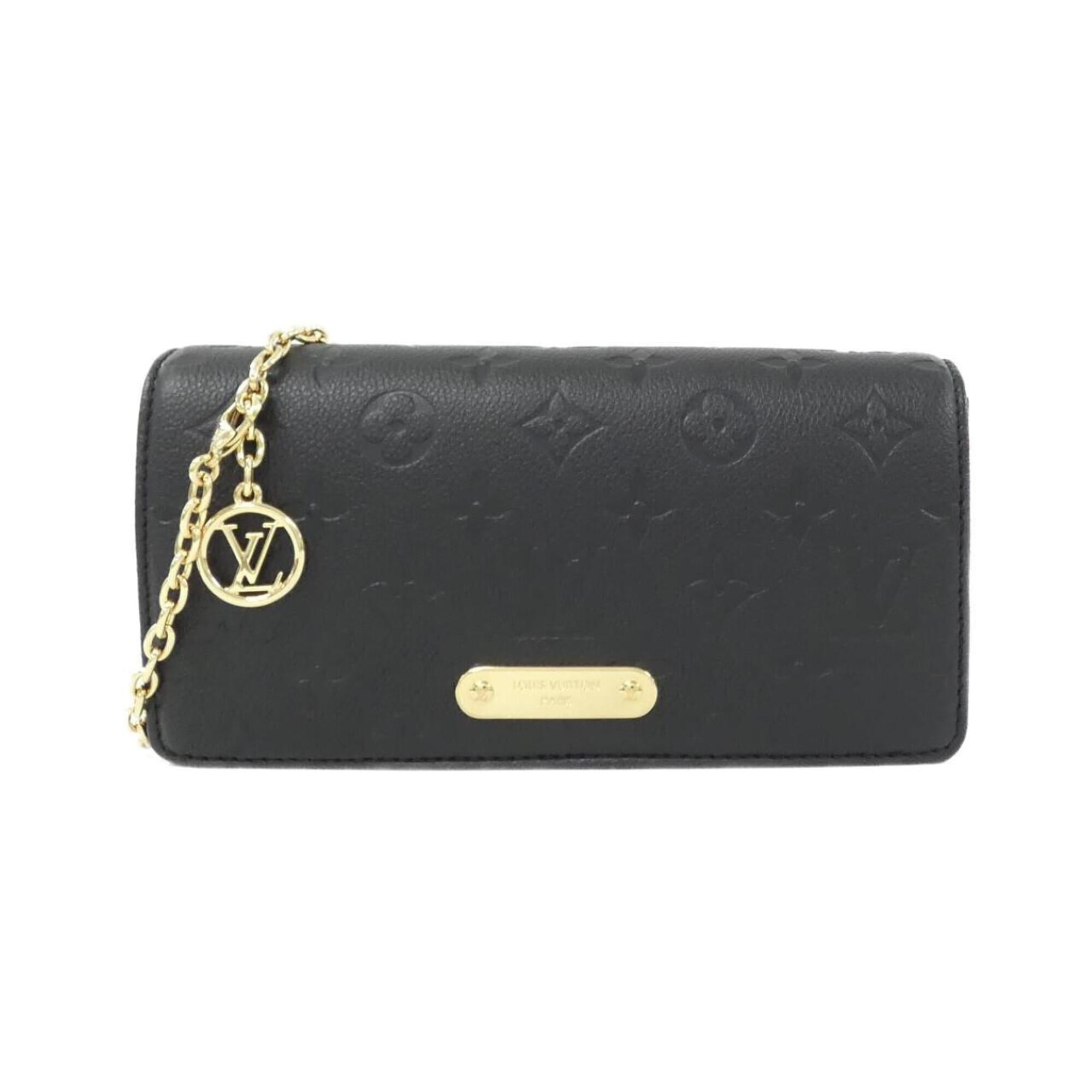 Louis Vuitton Black Leather Chain/Shoulder Wallet (Pre-Owned)