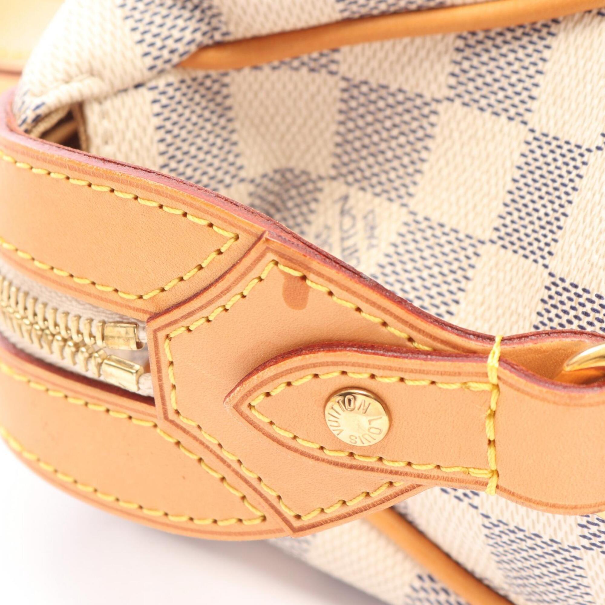 Louis Vuitton White Coated Canvas Leather Handbag Shoulder Bag (Pre-Owned)