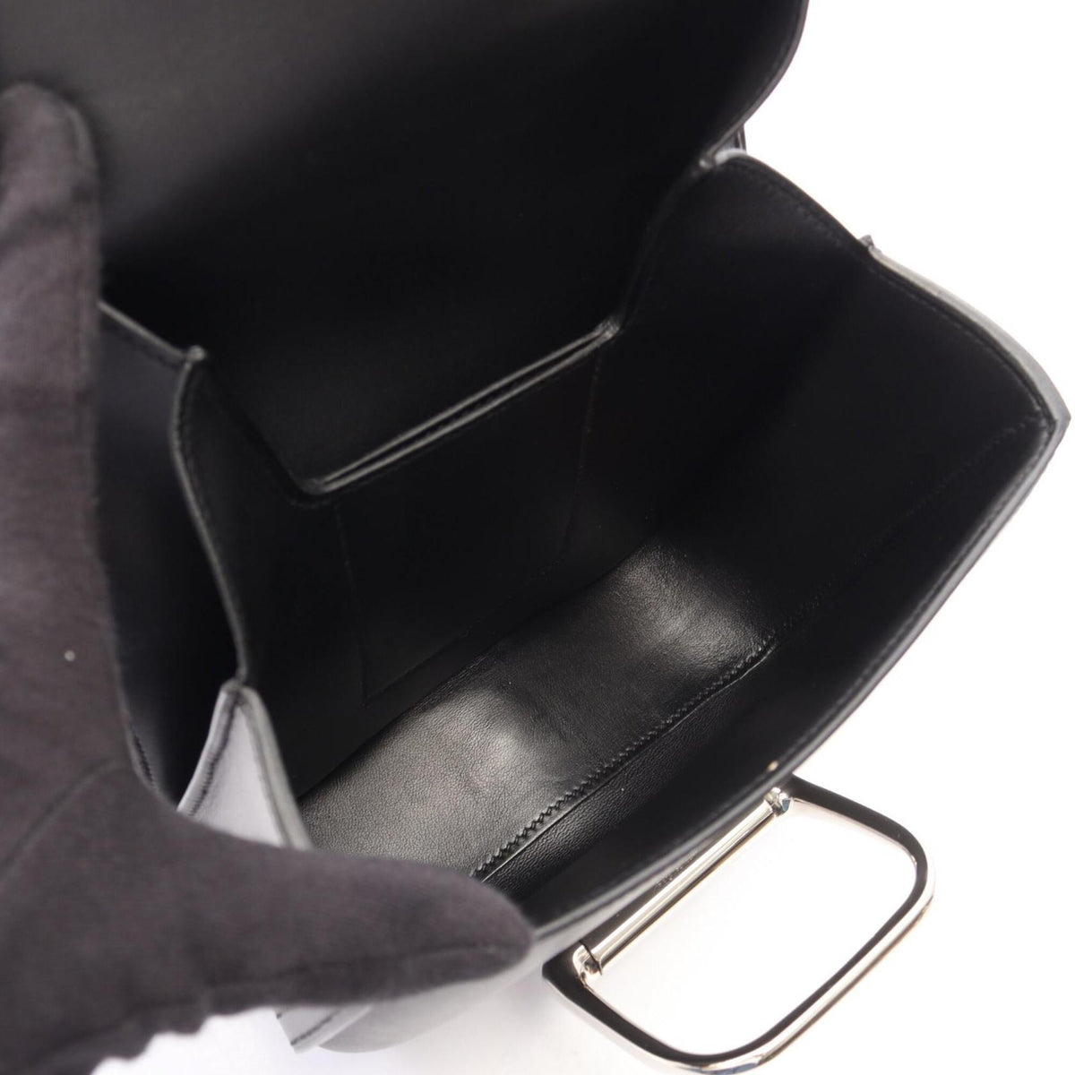 Hermes Black Evergrain Leather Handbag Shoulder Bag (Pre-Owned)