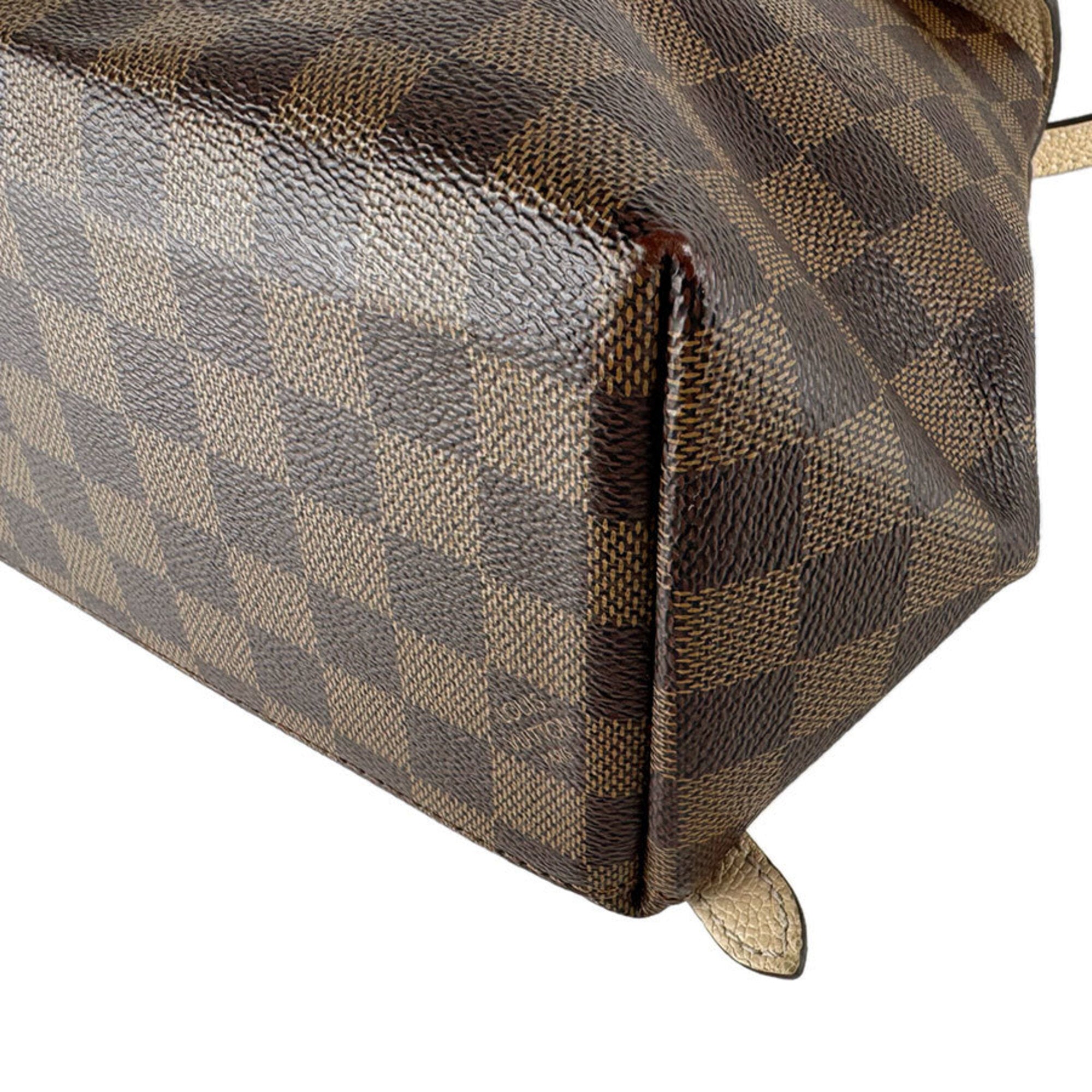 Louis Vuitton Beige Brown Damier Canvas Leather Backpack (Pre-Owned)