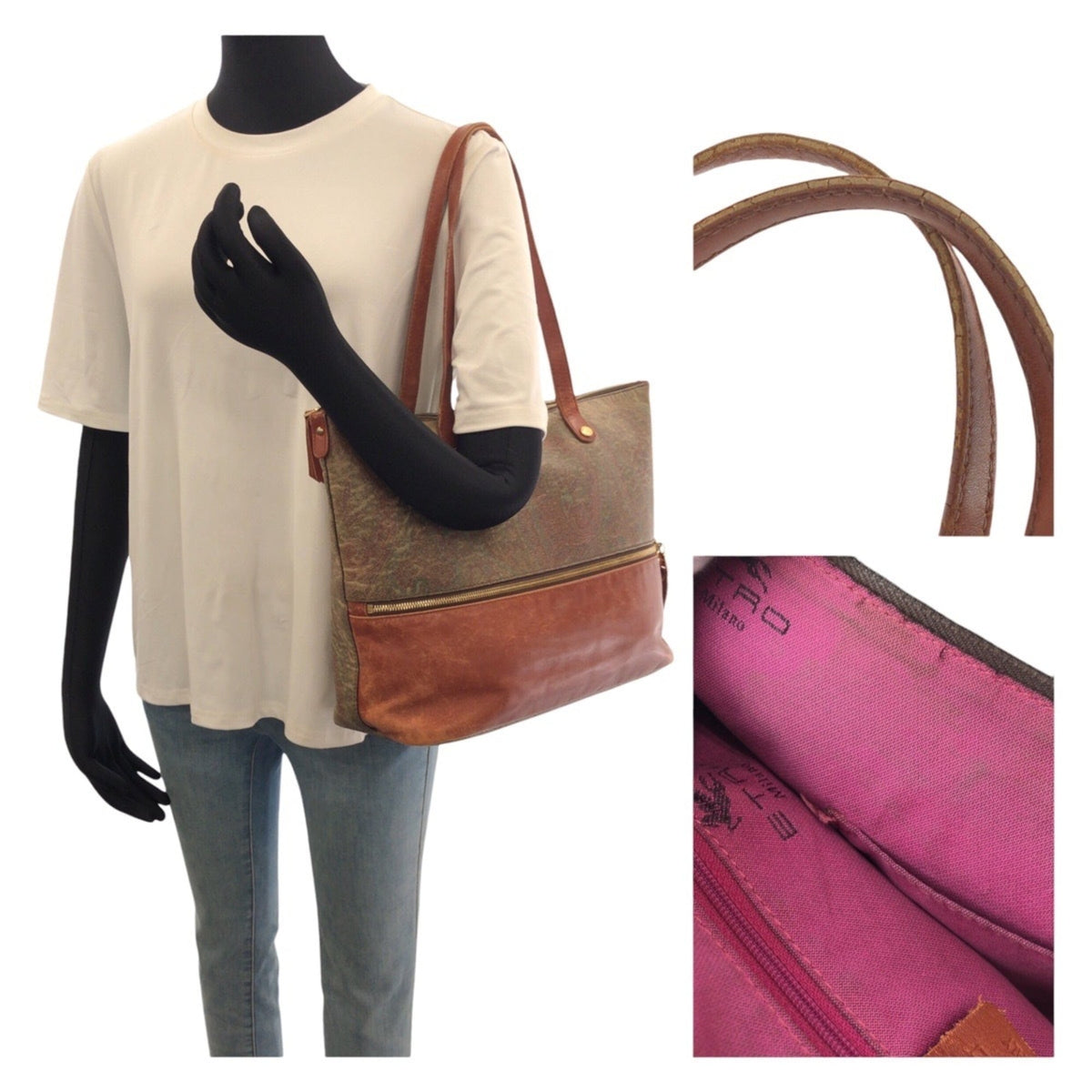 Etro Brown Pvc Leather Shoulder Bag Tote Bag (Pre-Owned)