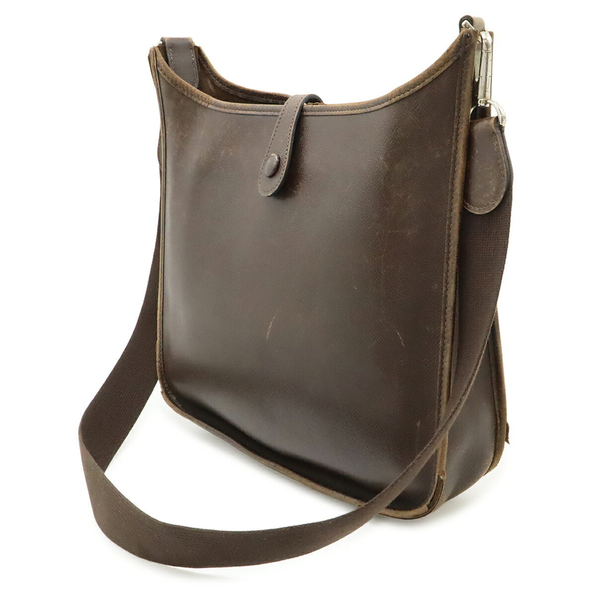 Hermes Dark Brown Courchevel Leather Shoulder Bag (Pre-Owned)